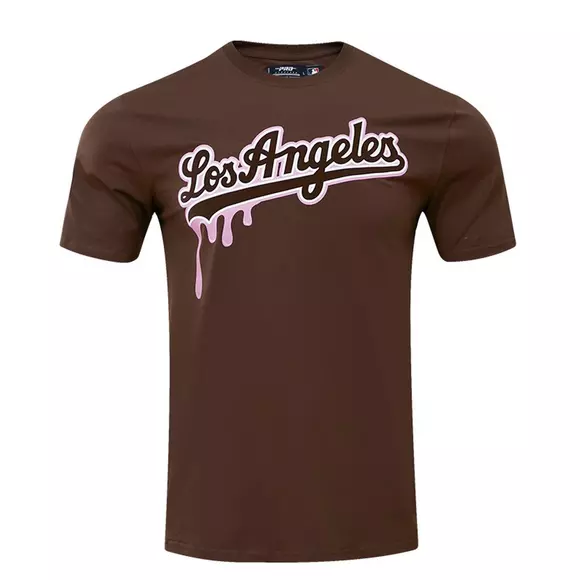 Pro Standard Men's Los Angeles Dodgers Drip T-Shirt - Brown