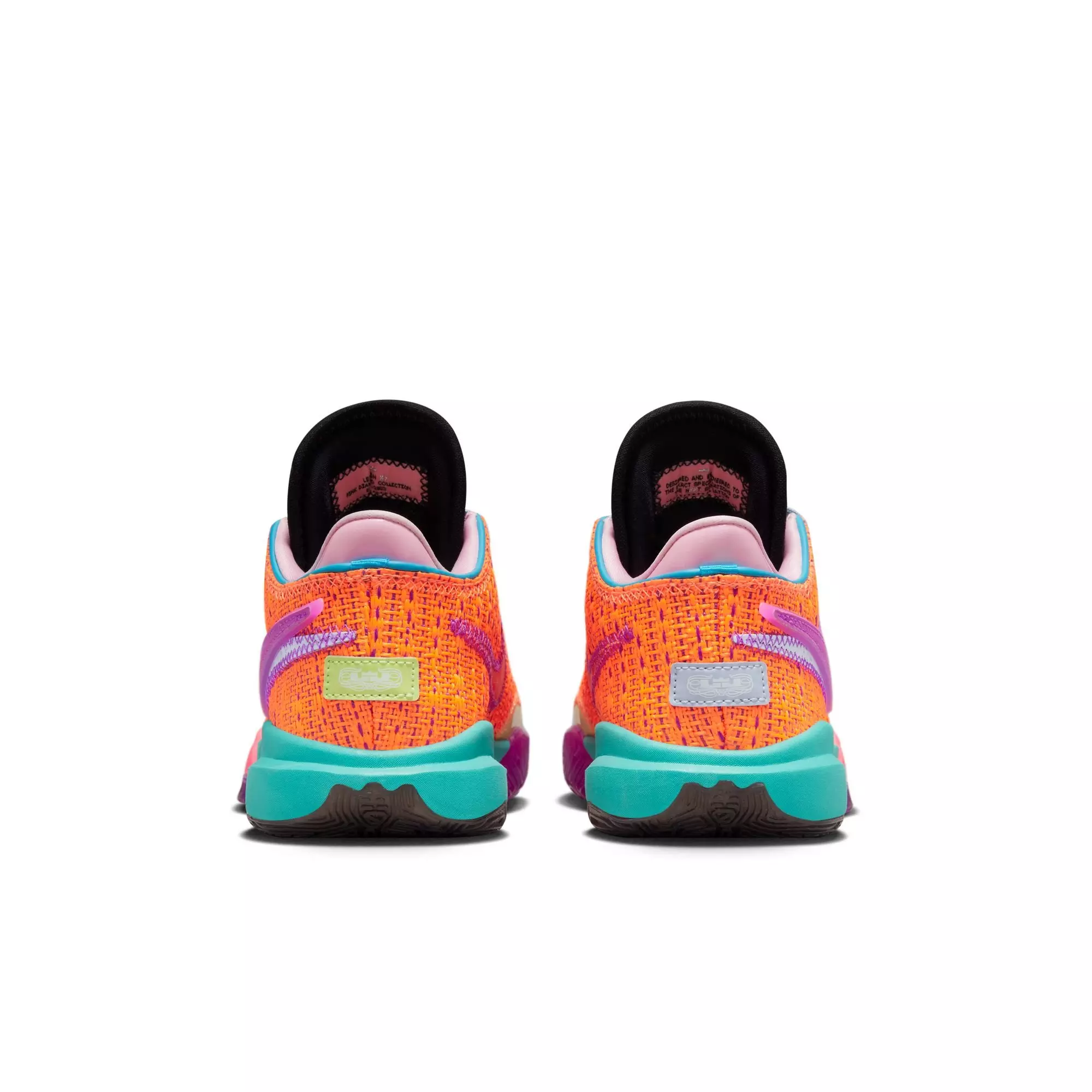 Nike LeBron XX "Total Orange" Grade School Kids' Basketball Shoe - TOTAL ORANGE/VIVID PURPLE/GREEN STRIKE