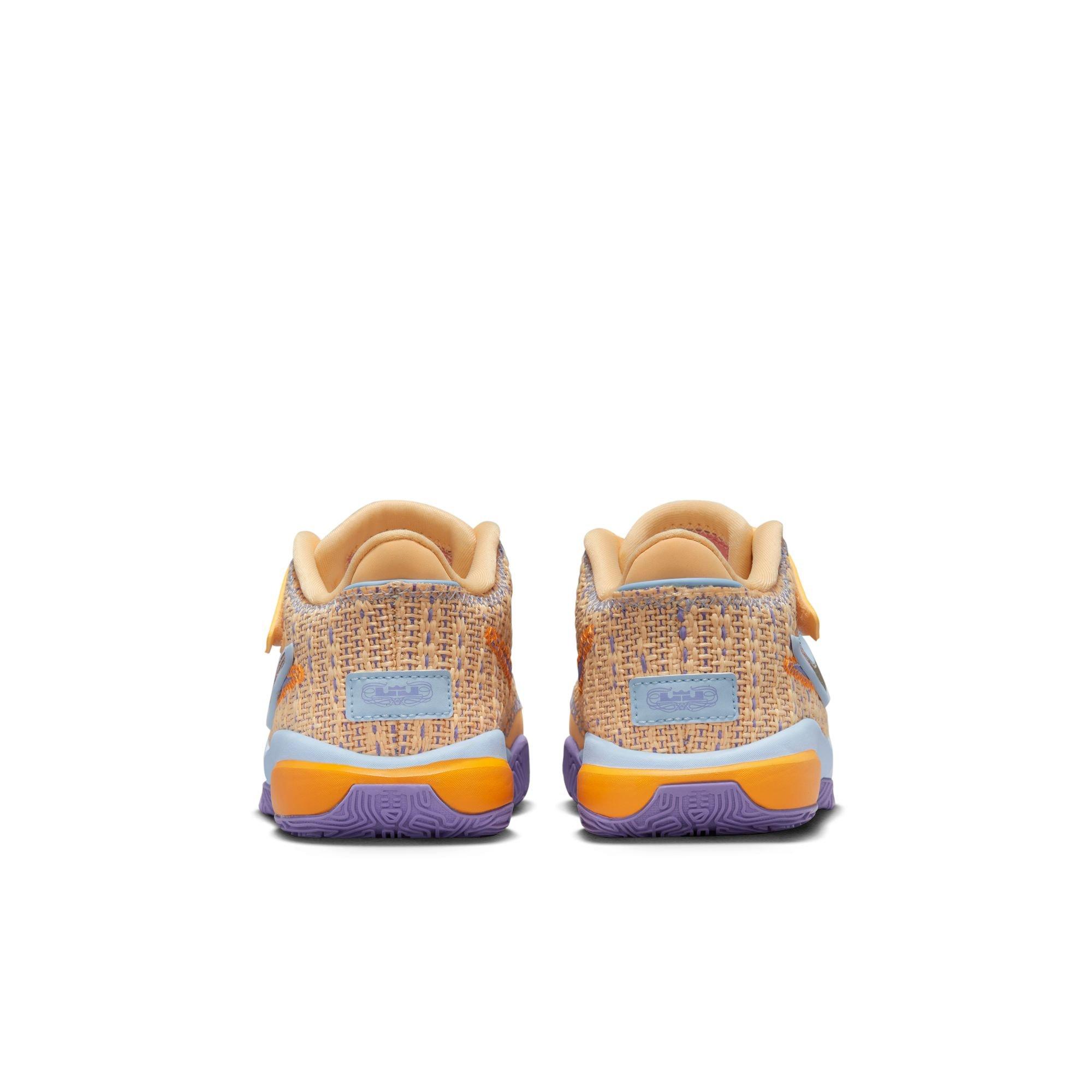 Nike LeBron XX "Summer Vibes" Preschool Kids' Basketball Shoe - Celestial Gold/Multi/Cobalt Bliss Thumbnail View 9