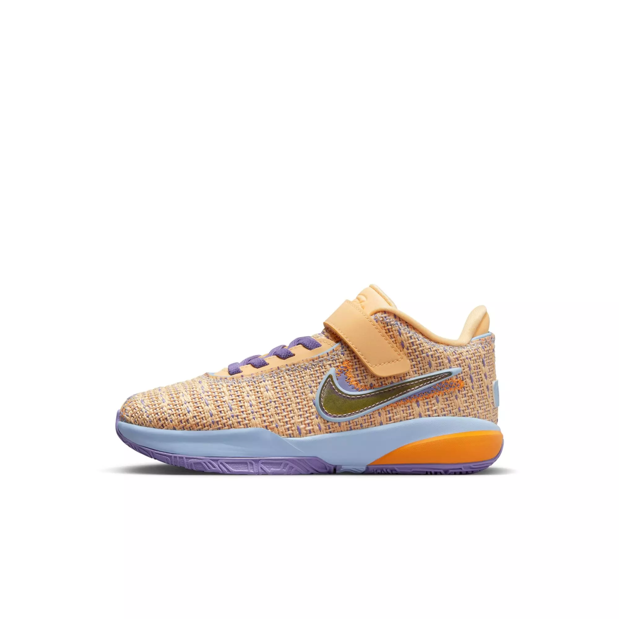 Nike LeBron XX "Summer Vibes" Preschool Kids' Basketball Shoe - Celestial Gold/Multi/Cobalt Bliss