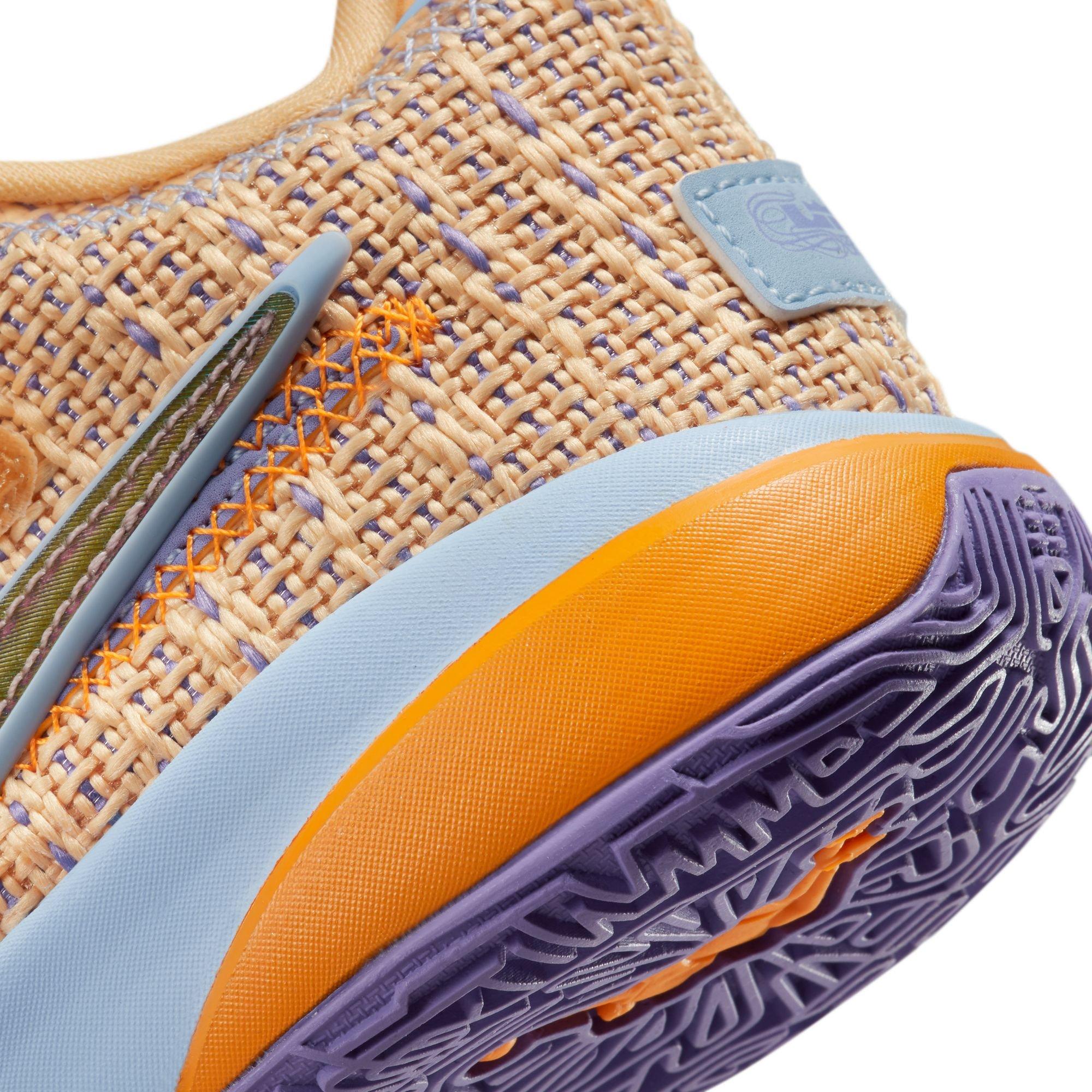 Nike LeBron XX "Summer Vibes" Preschool Kids' Basketball Shoe - Celestial Gold/Multi/Cobalt Bliss Thumbnail View 5