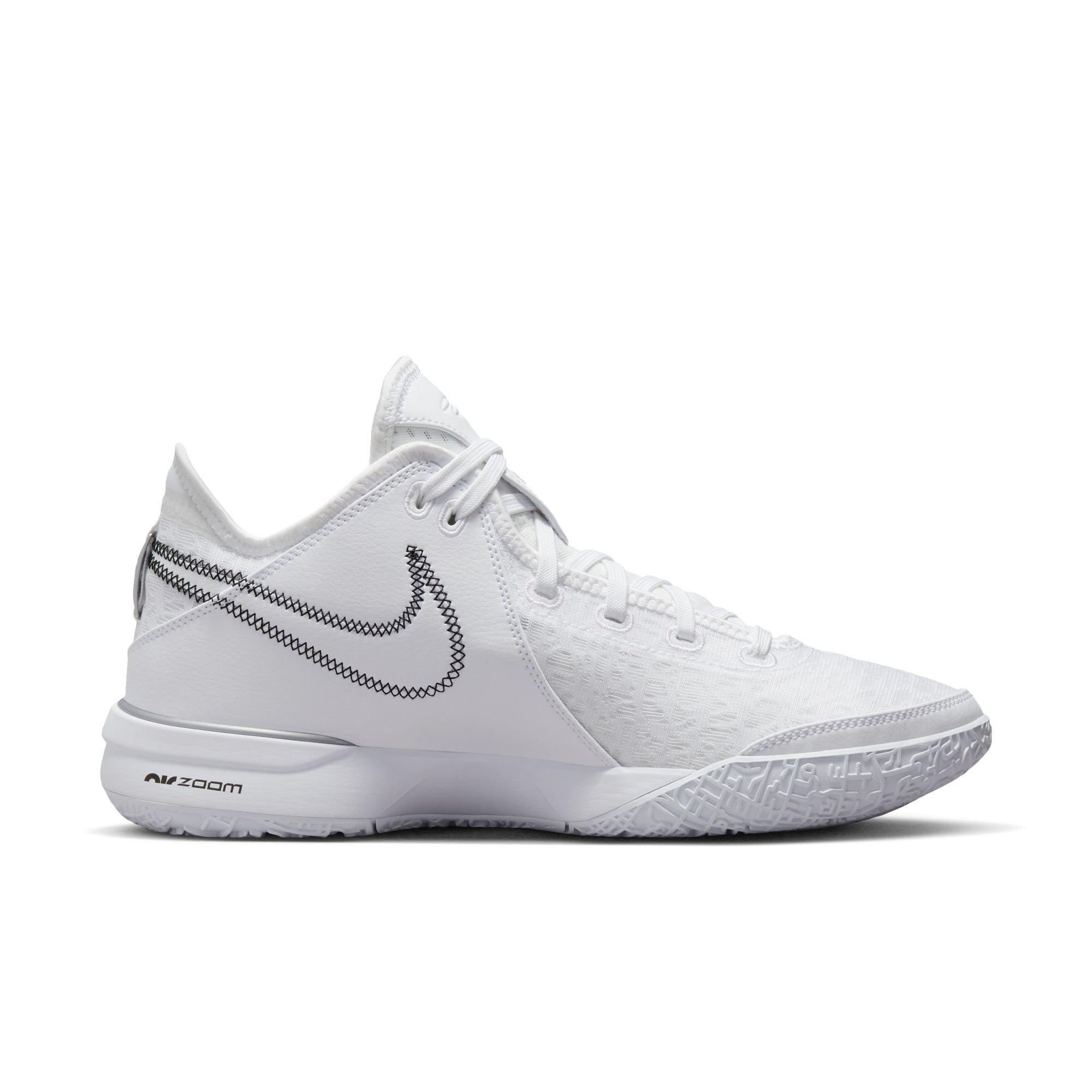 Nike lebron hot sale white shoes