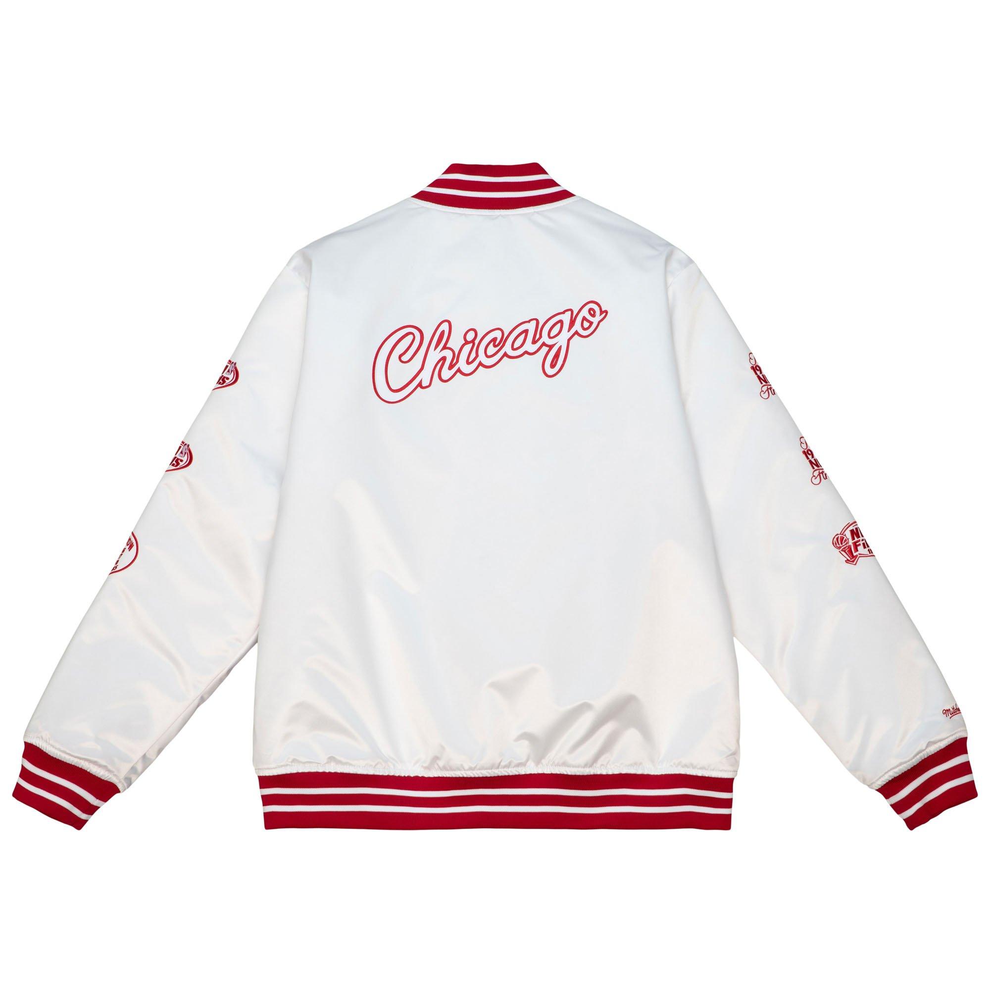Mitchell and Ness Chicago Bulls White Cherry Bomb Long Sleeve T Shirt, White, 100% Cotton, Size XL, Rally House