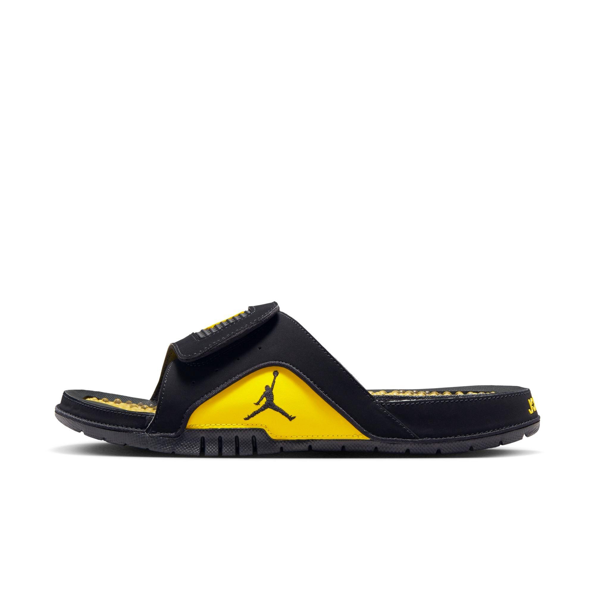 Jordan Hydro Retro IV "Black/Tour Yellow" Men's Slide - BLACK/YELLOW Thumbnail View 6