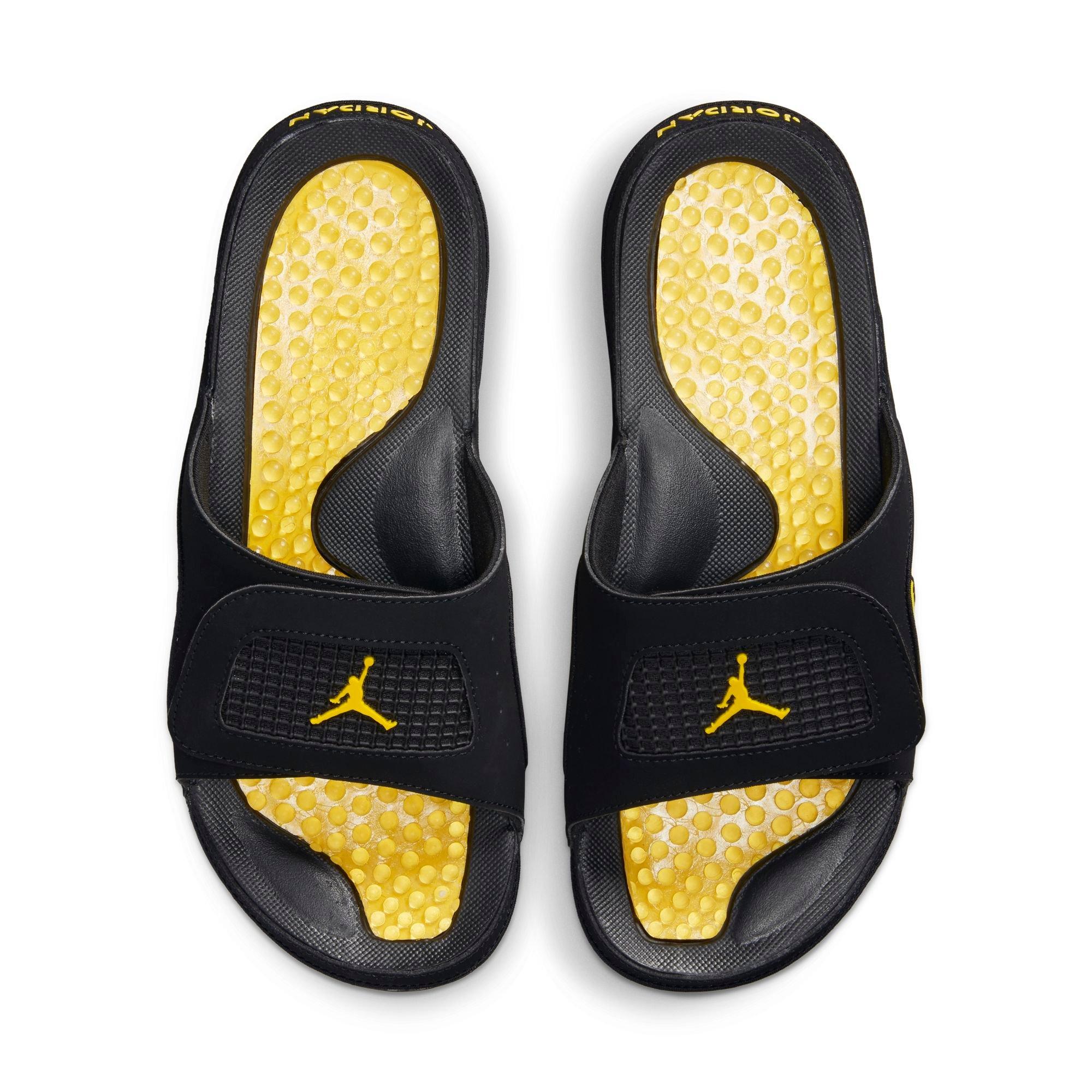 Jordan Hydro Retro IV "Black/Tour Yellow" Men's Slide - BLACK/YELLOW Thumbnail View 4