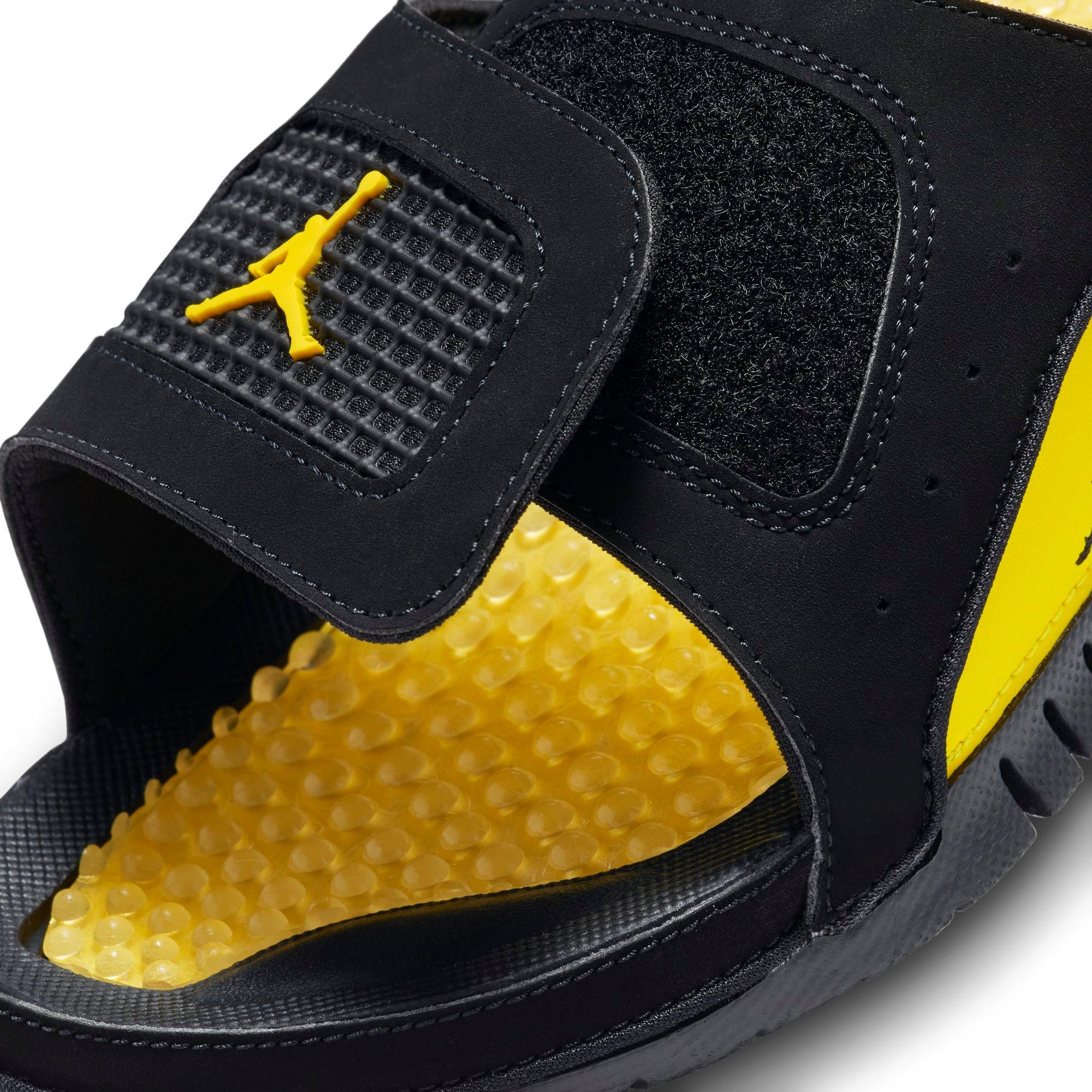 Jordan Hydro Retro IV "Black/Tour Yellow" Men's Slide - BLACK/YELLOW Thumbnail View 5