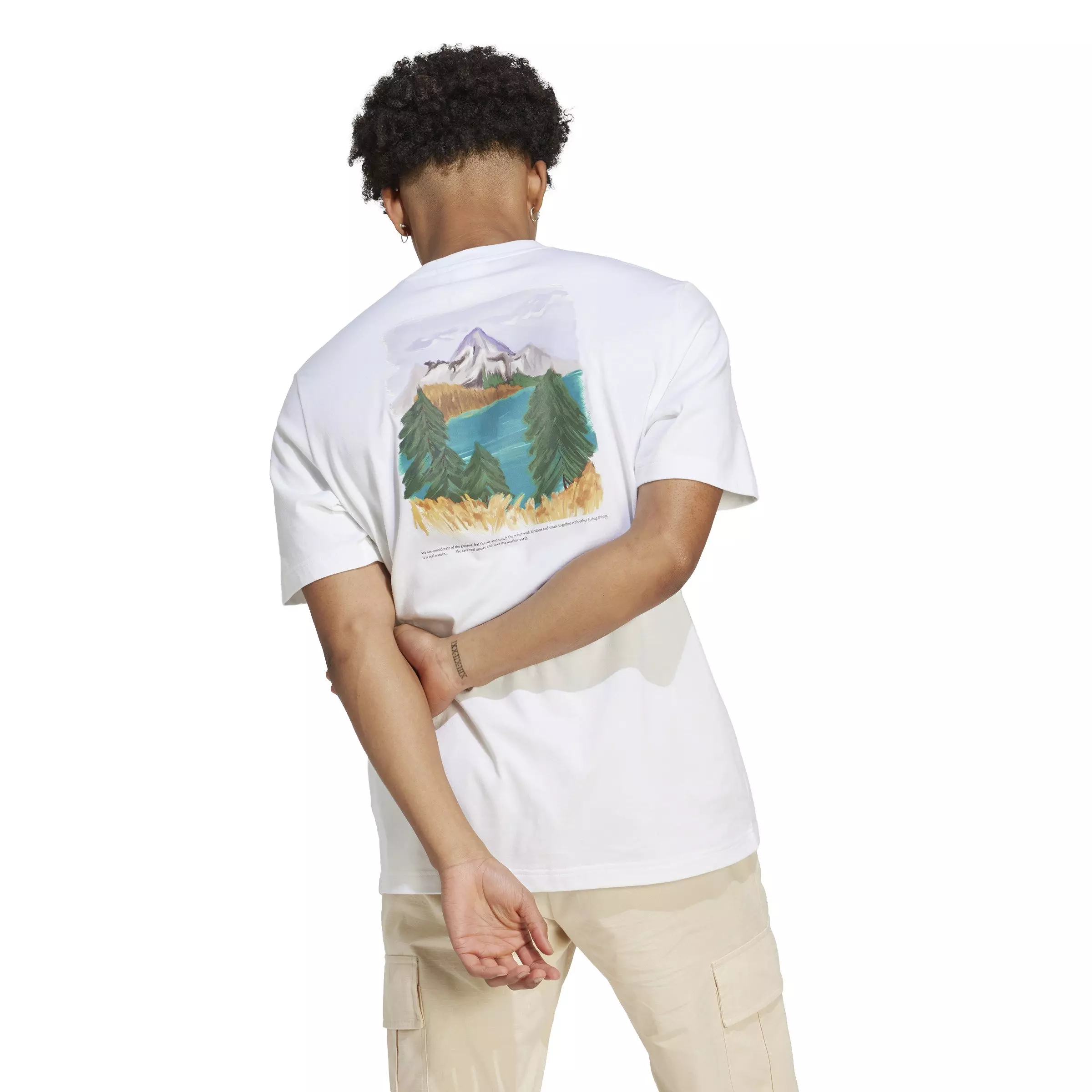 adidas Men's Adventure Graphic Tee-White - WHITE
