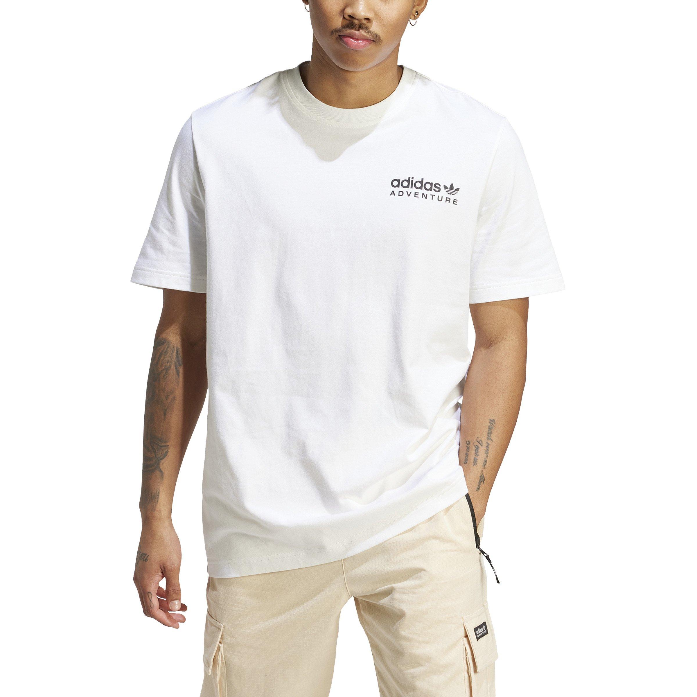 adidas Men's Adventure Graphic Tee-White - WHITE Thumbnail View 3