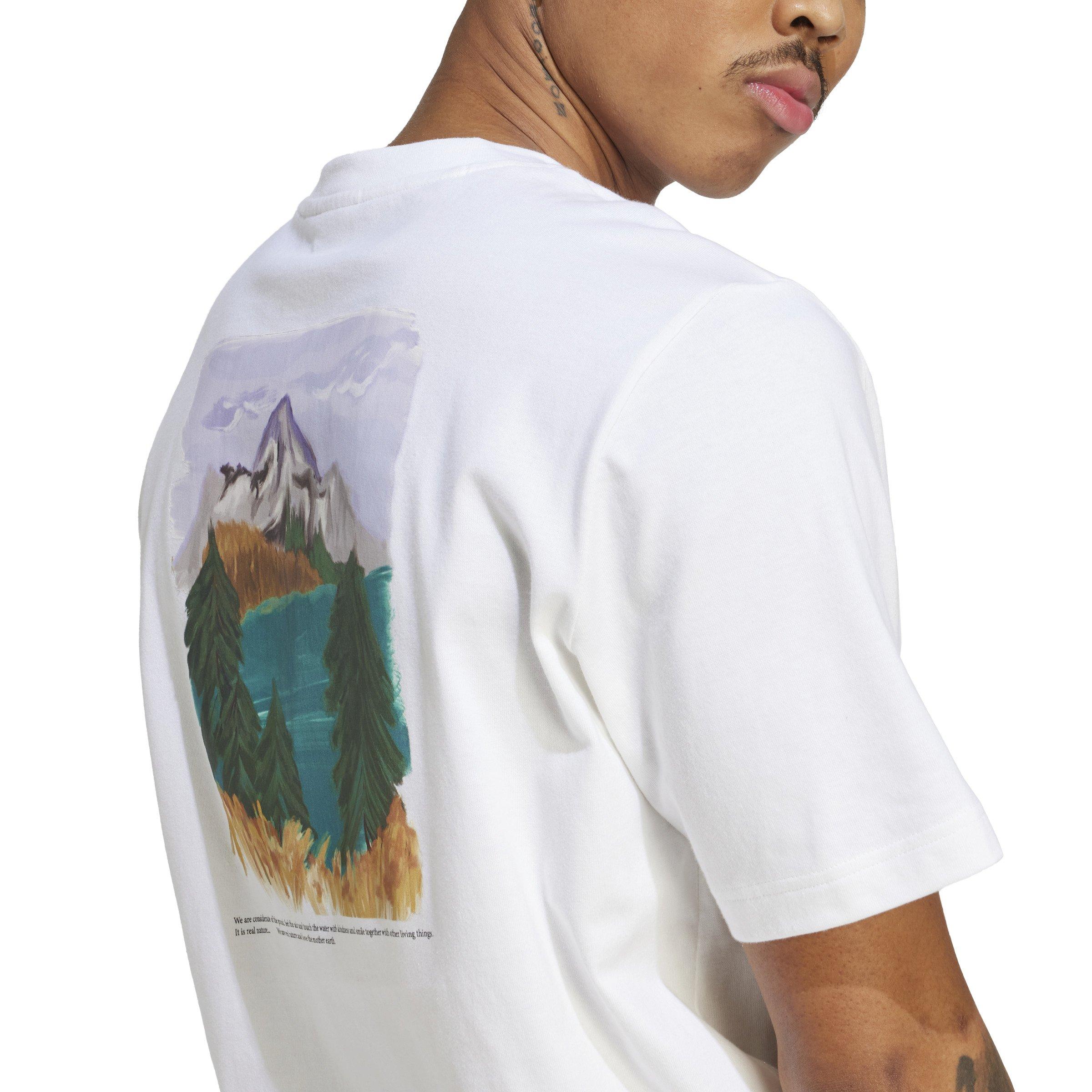 adidas Men's Adventure Graphic Tee-White - WHITE Thumbnail View 5