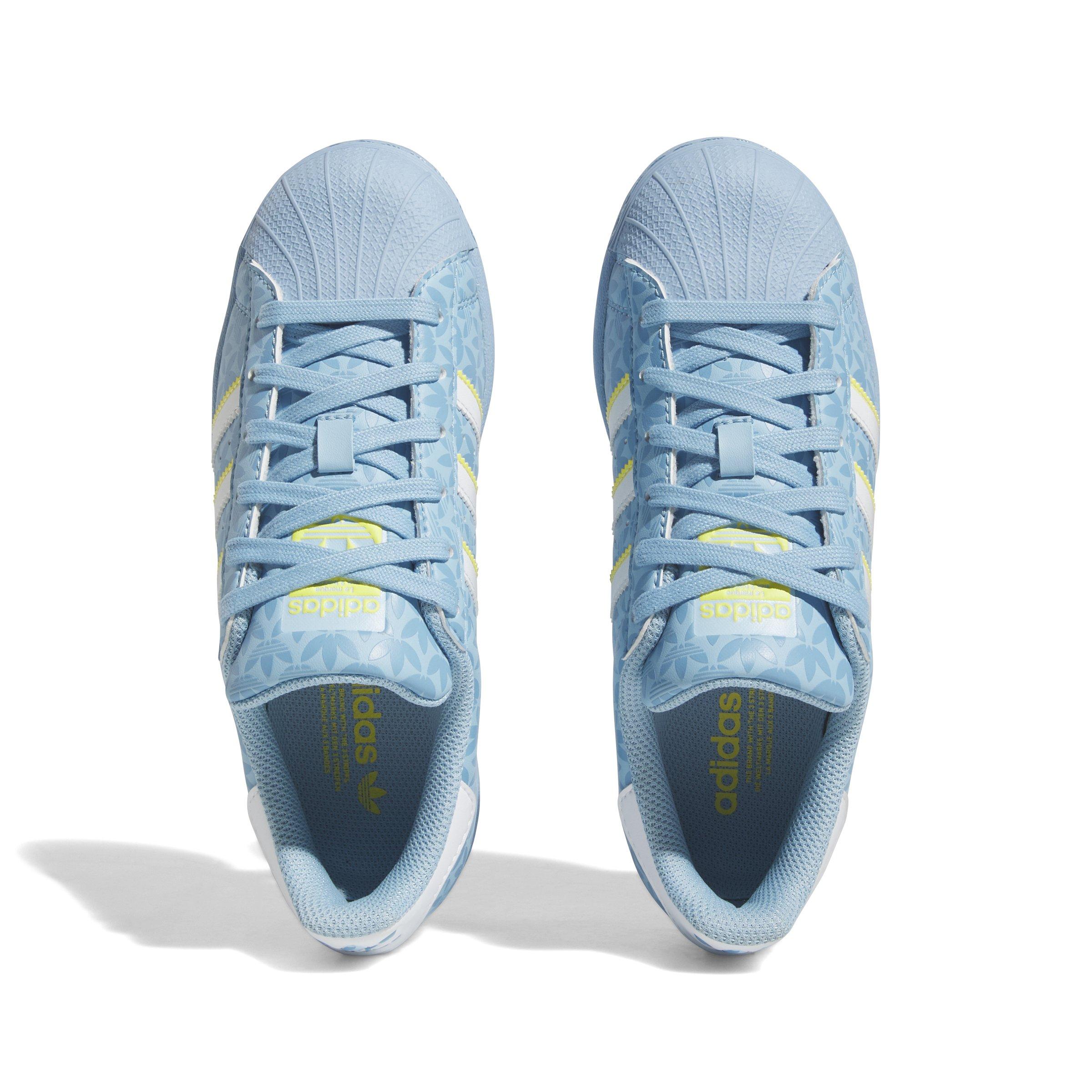 adidas Superstar "Blue/Volt/White" Grade School Shoe