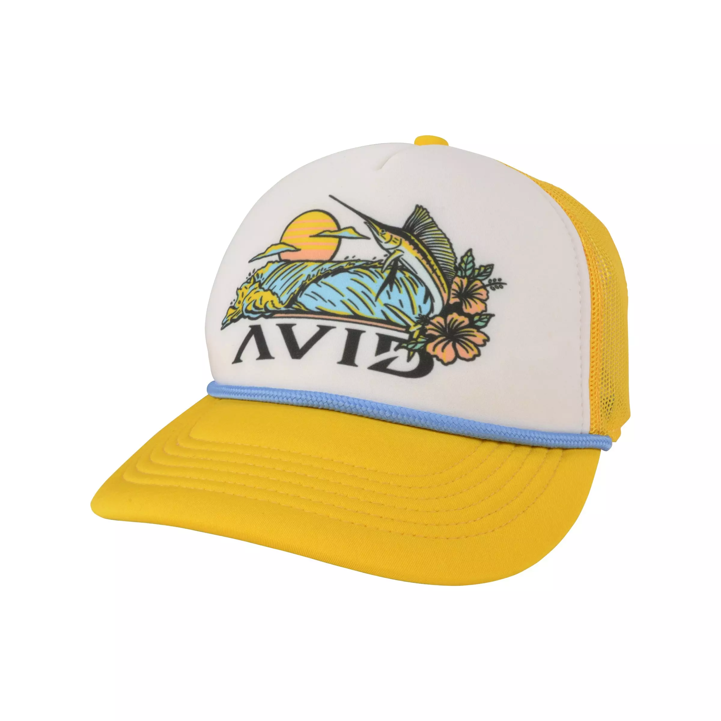 Avid Vintage Foam Trucker Snapback Hat - Yellow - YELLOW