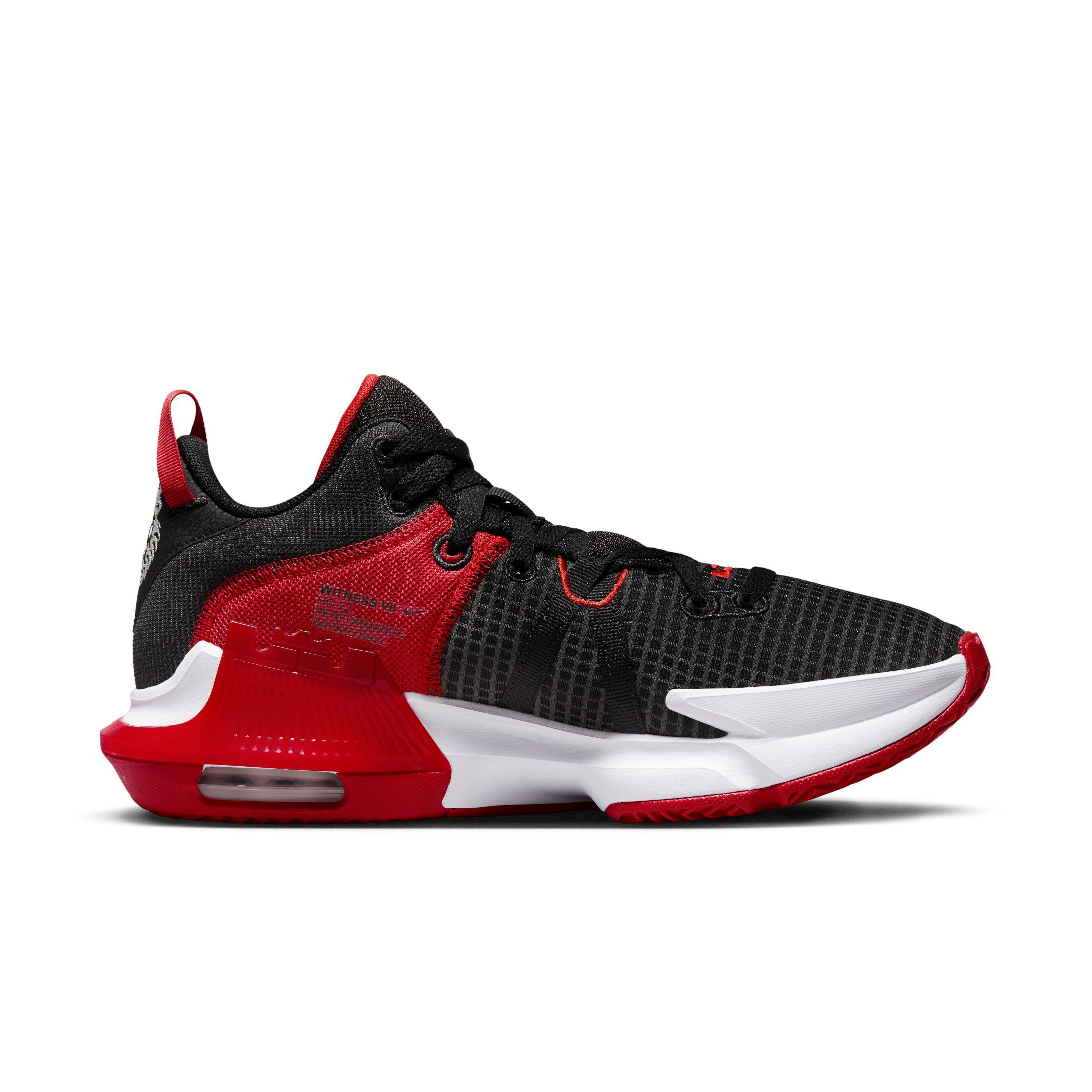 Nike LeBron Witness 7 "Black/University Red/White" Men's Basketball Shoe - BLACK/WHITE/RED Thumbnail View 1