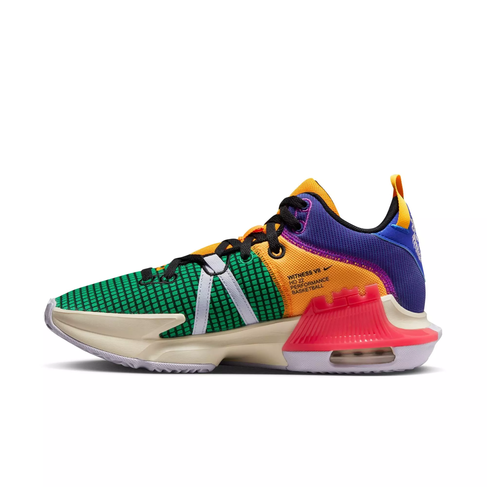 Nike LeBron Witness 7 "Vivid Purple/Black-Sea Coral" Men's Basketball Shoe - PURPLE/BLACK