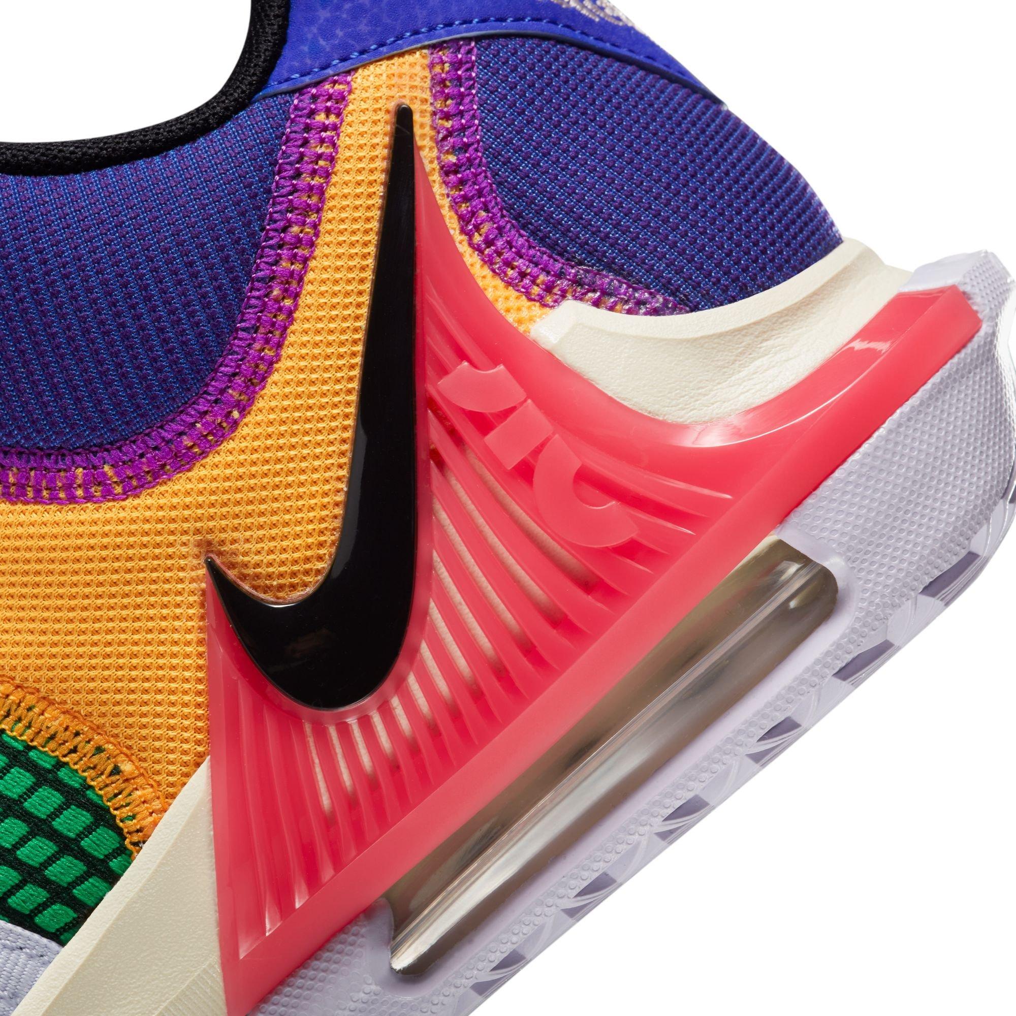 Nike LeBron Witness 7 "Vivid Purple/Black-Sea Coral" Men's Basketball Shoe - PURPLE/BLACK Thumbnail View 10