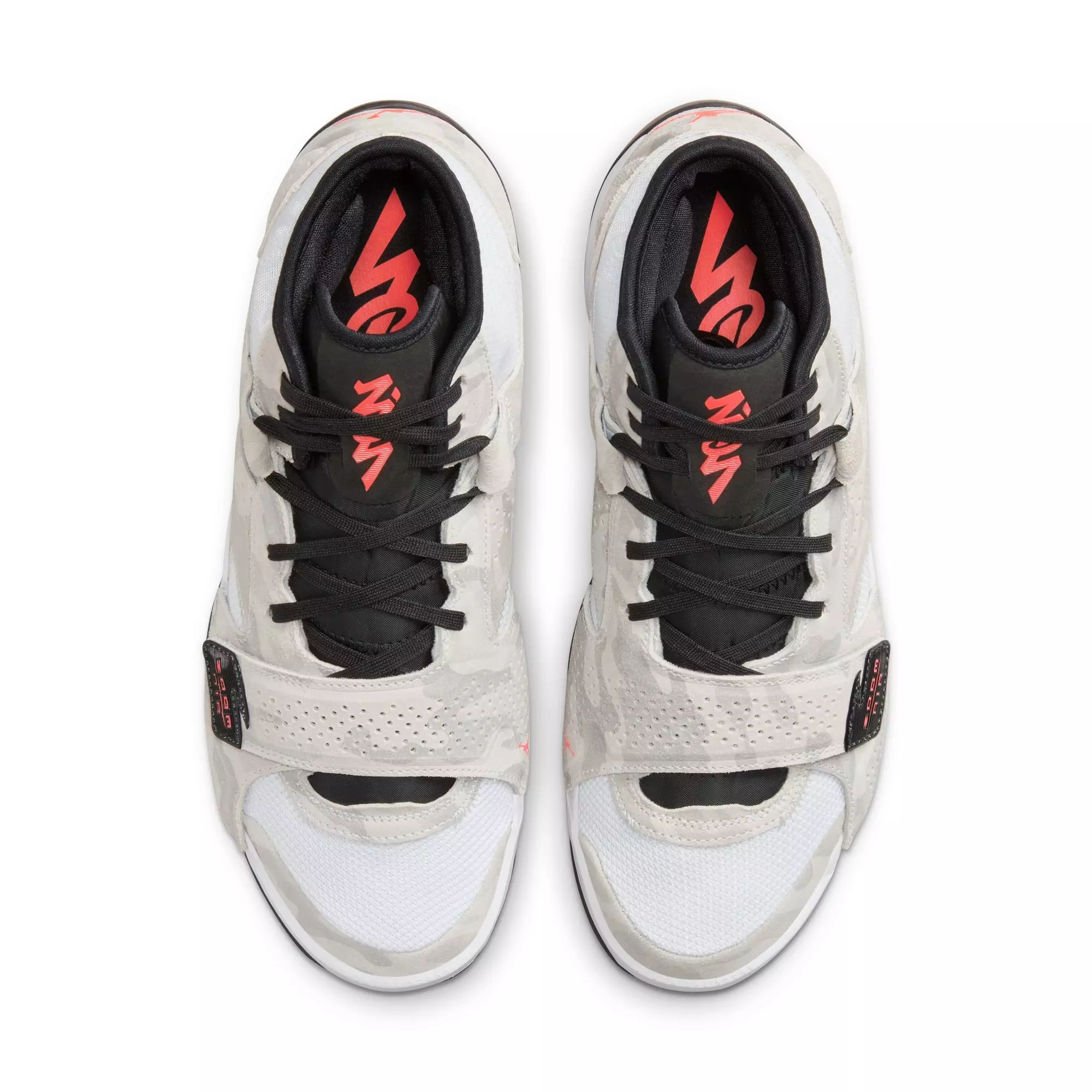 Jordan Zion 2 "White/Flash Crimson/Black" Grade School Kids' Basketball Shoe - WHITE/FLASH CRIMSON/BLACK