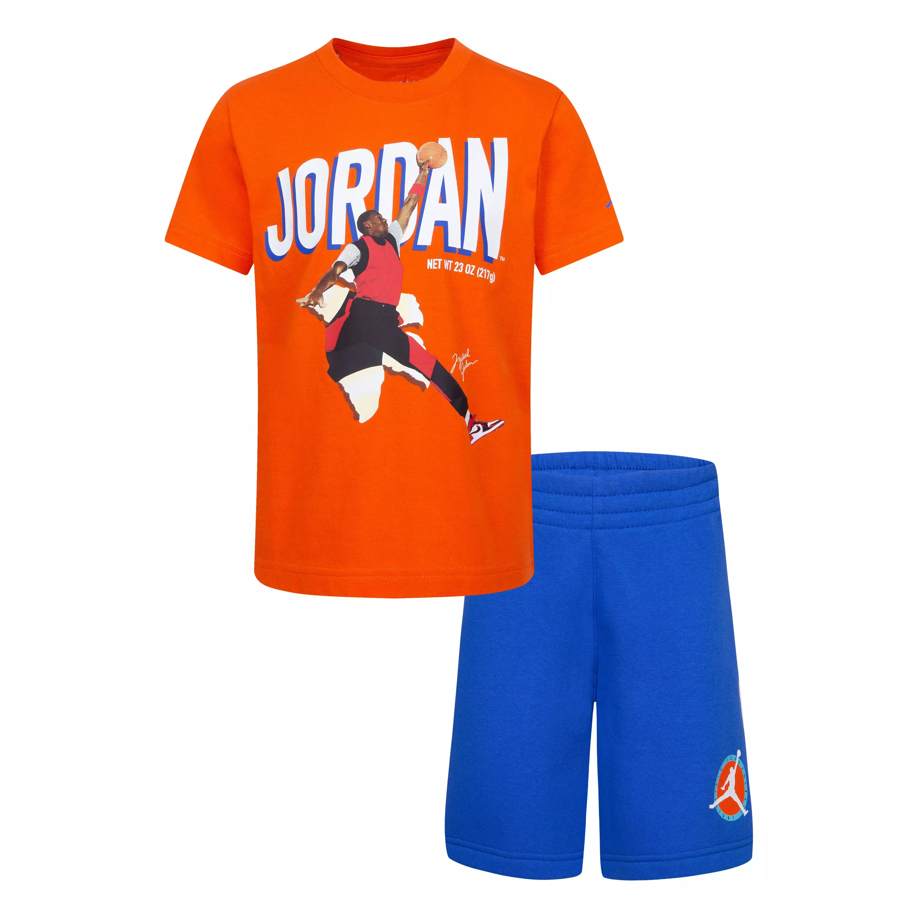 Jordan Little Boy's Flight MVP Short Set - Orange/Blue - ROYAL