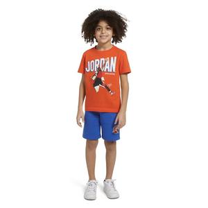 Jordan Little Boy's Flight MVP Short Set - Orange/Blue