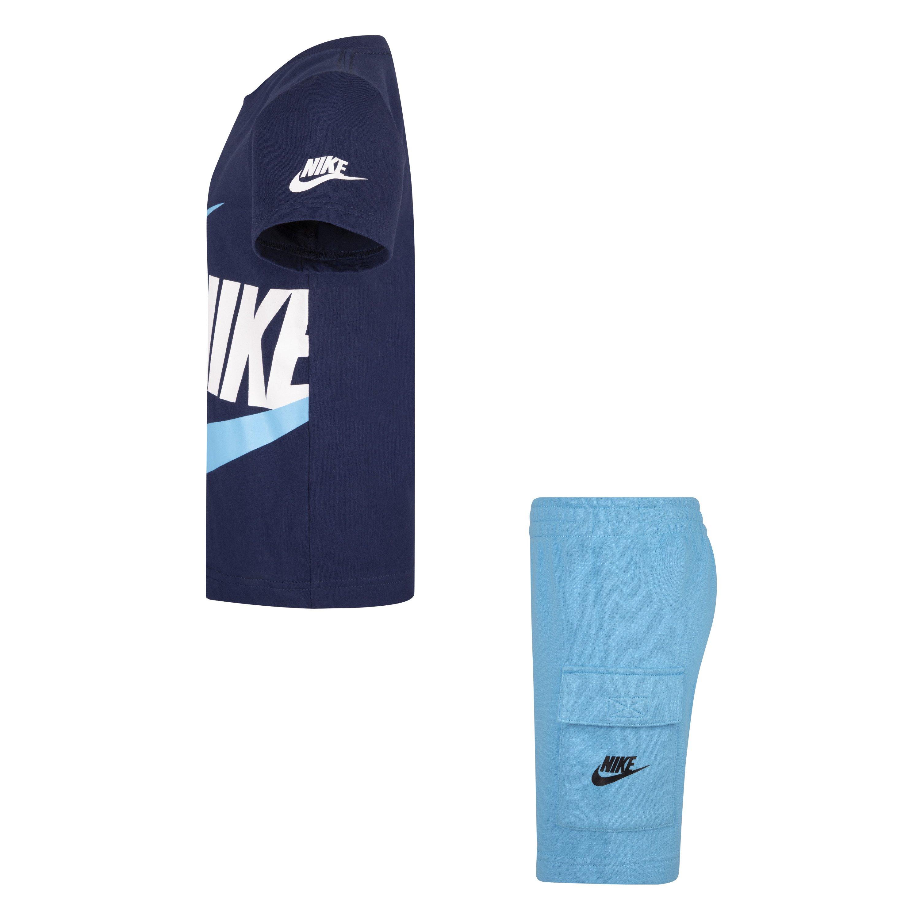 Nike Little Boys' Sportswear HBR Cargo Short Set - BLUE Thumbnail View 3