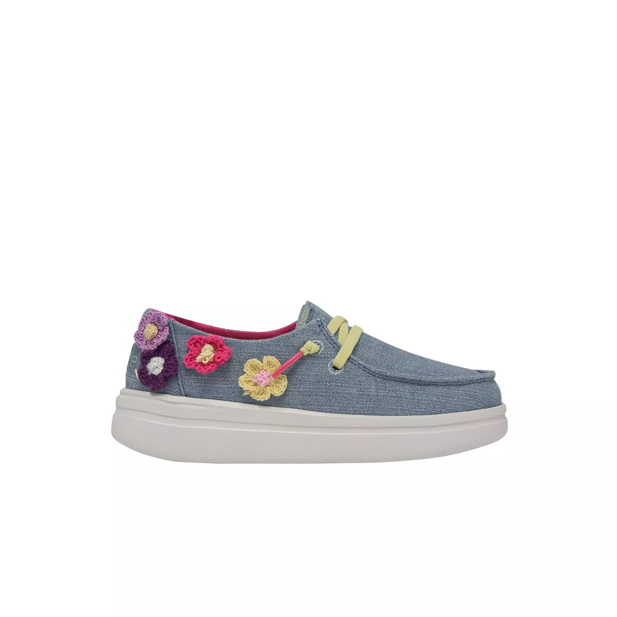 Hey Dude Wendy Rise "Floral Denim" Preschool Girls' Shoe - DENIM