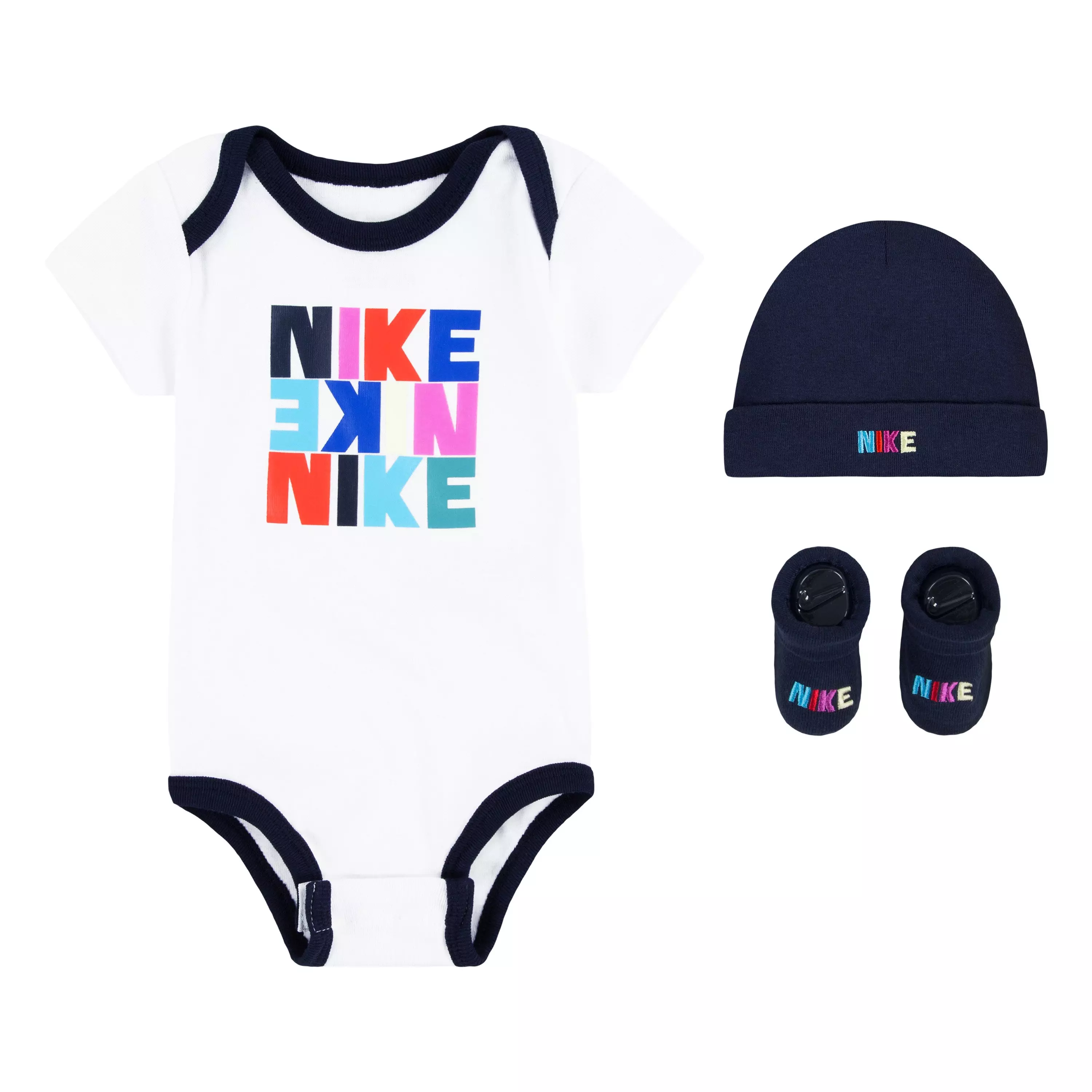 Nike Infant Kids' Hat/Bodysuit/Bootie 3-Piece Set - White - WHITE