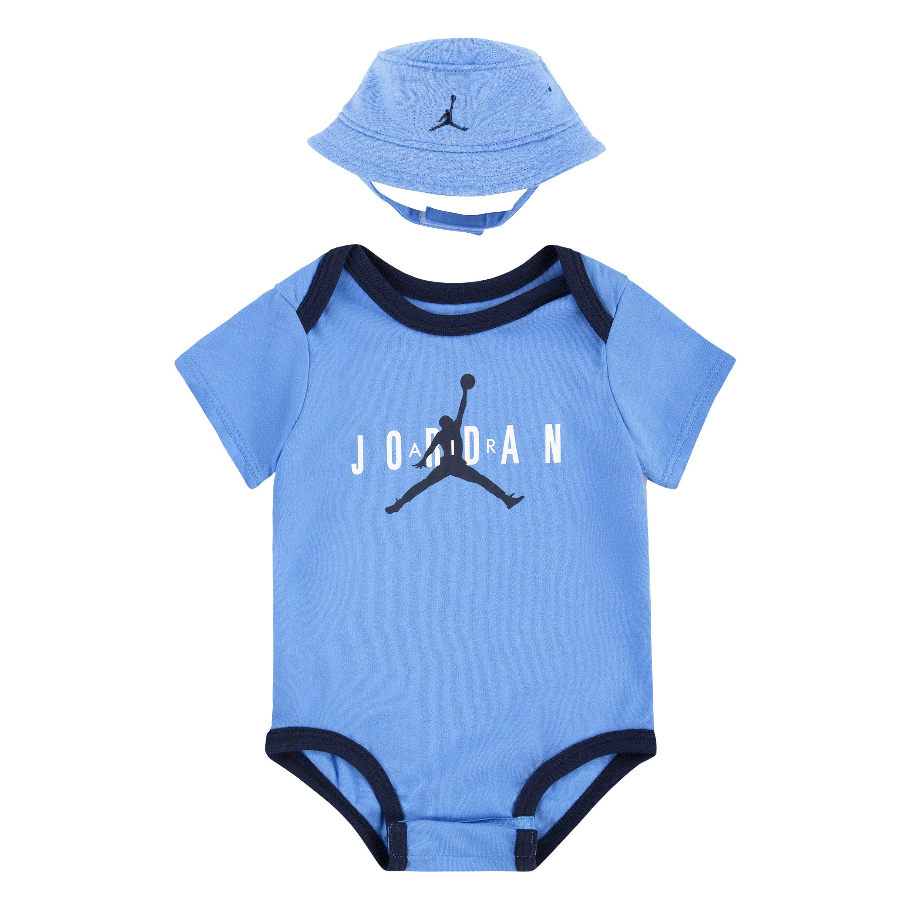 Jordan Infant Girls' HBR Bucket Hat and Bodysuit 2-Piece Set - Light Blue - BLUE