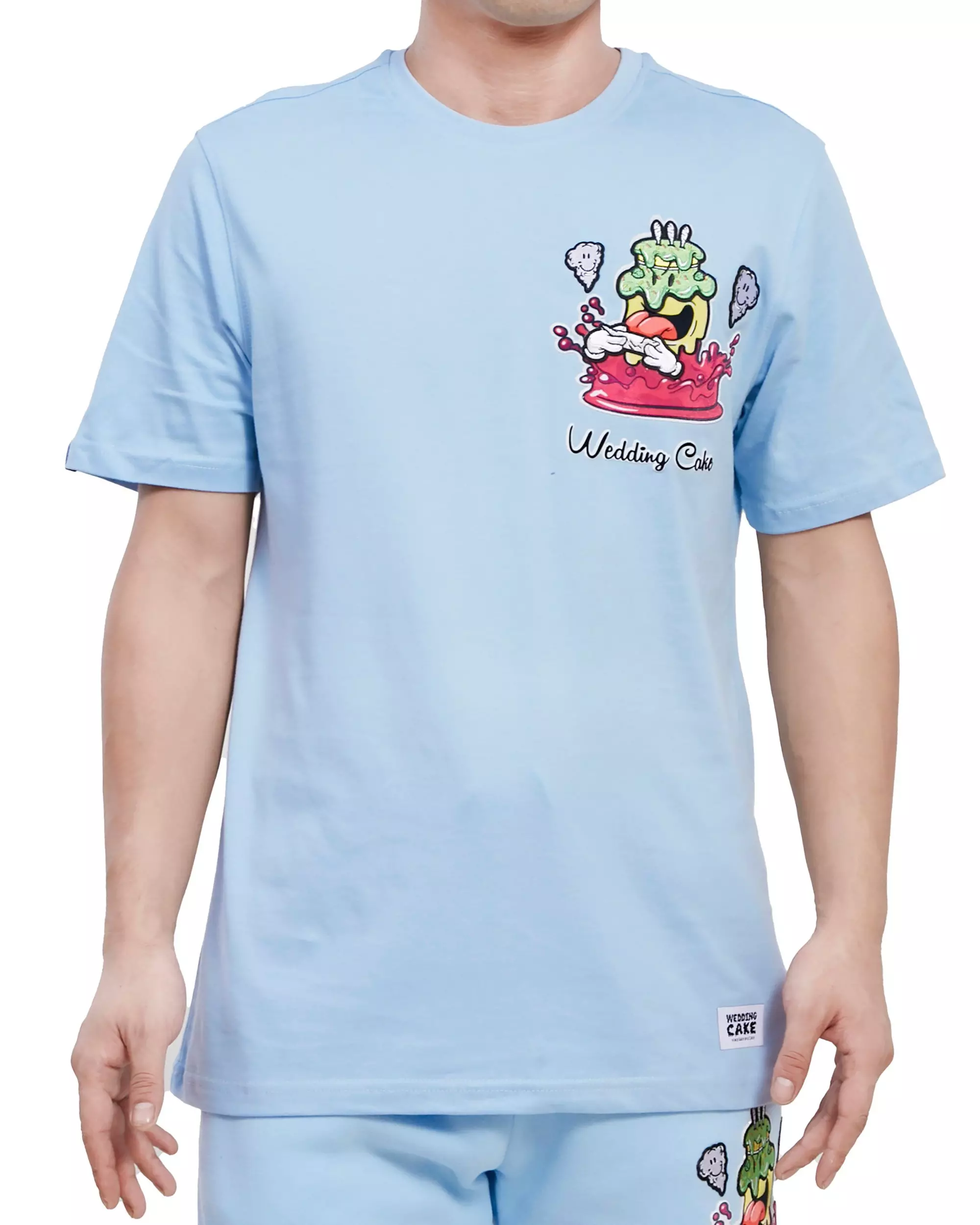 Wedding Cake Men's Roll Cake Tee - Light Blue - LT BLUE