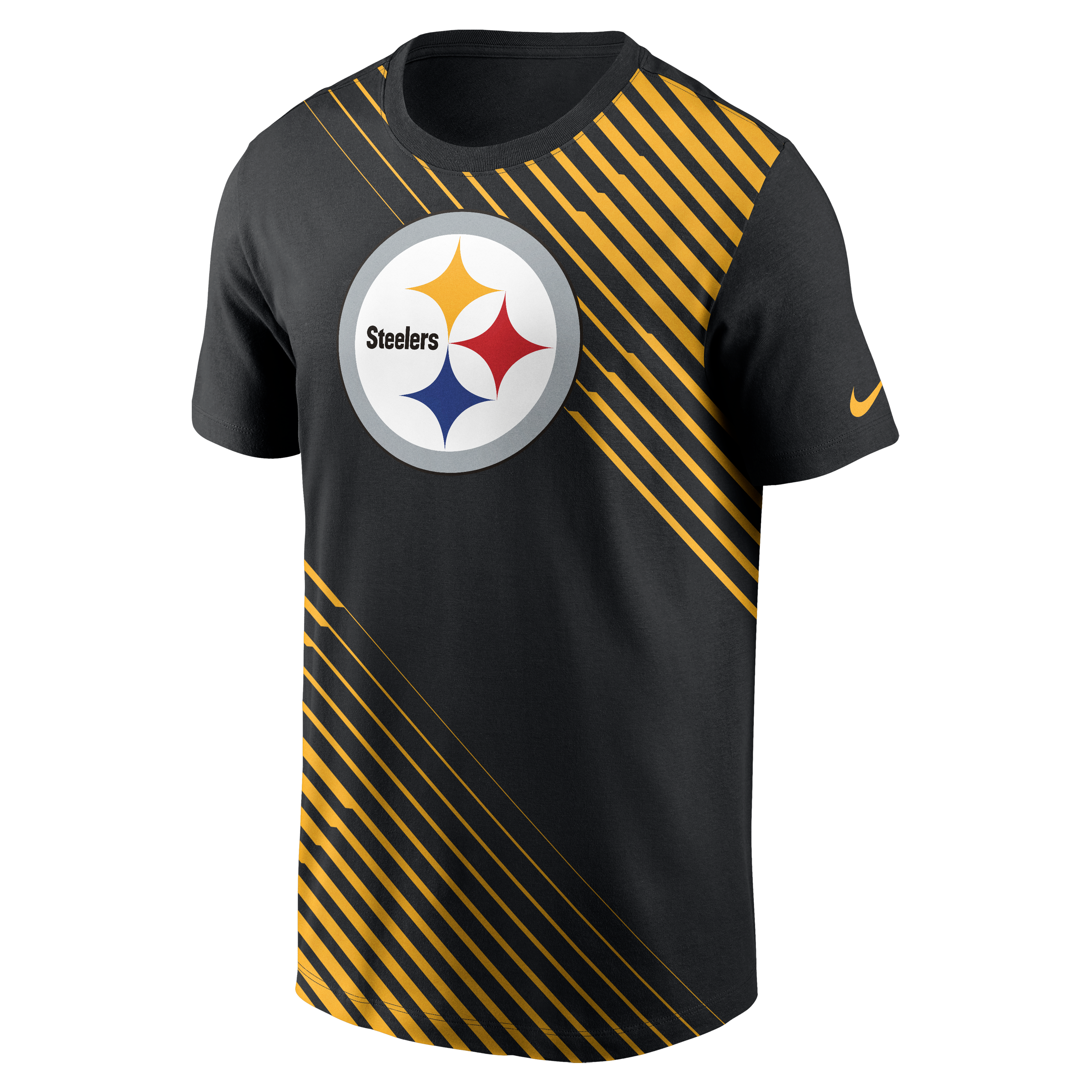 Nike Men's Pittsburgh Steelers NFL Yardline Short Sleeve Tee - BLACK Thumbnail View 1
