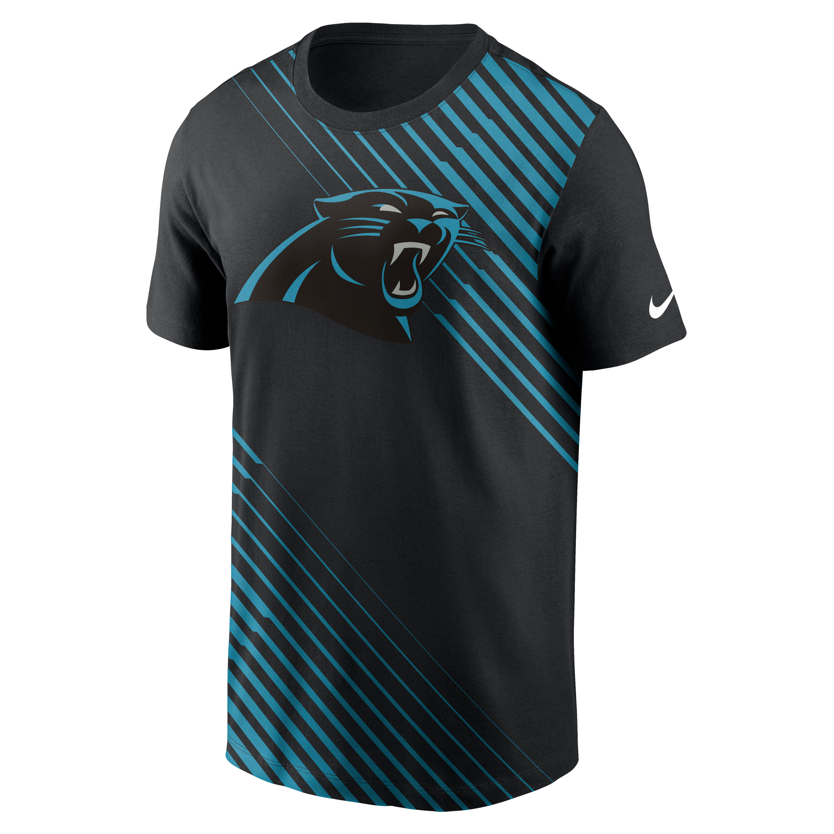 Nike Men's Carolina Panthers Yardline Short Sleeve Top - BLACK Thumbnail View 1
