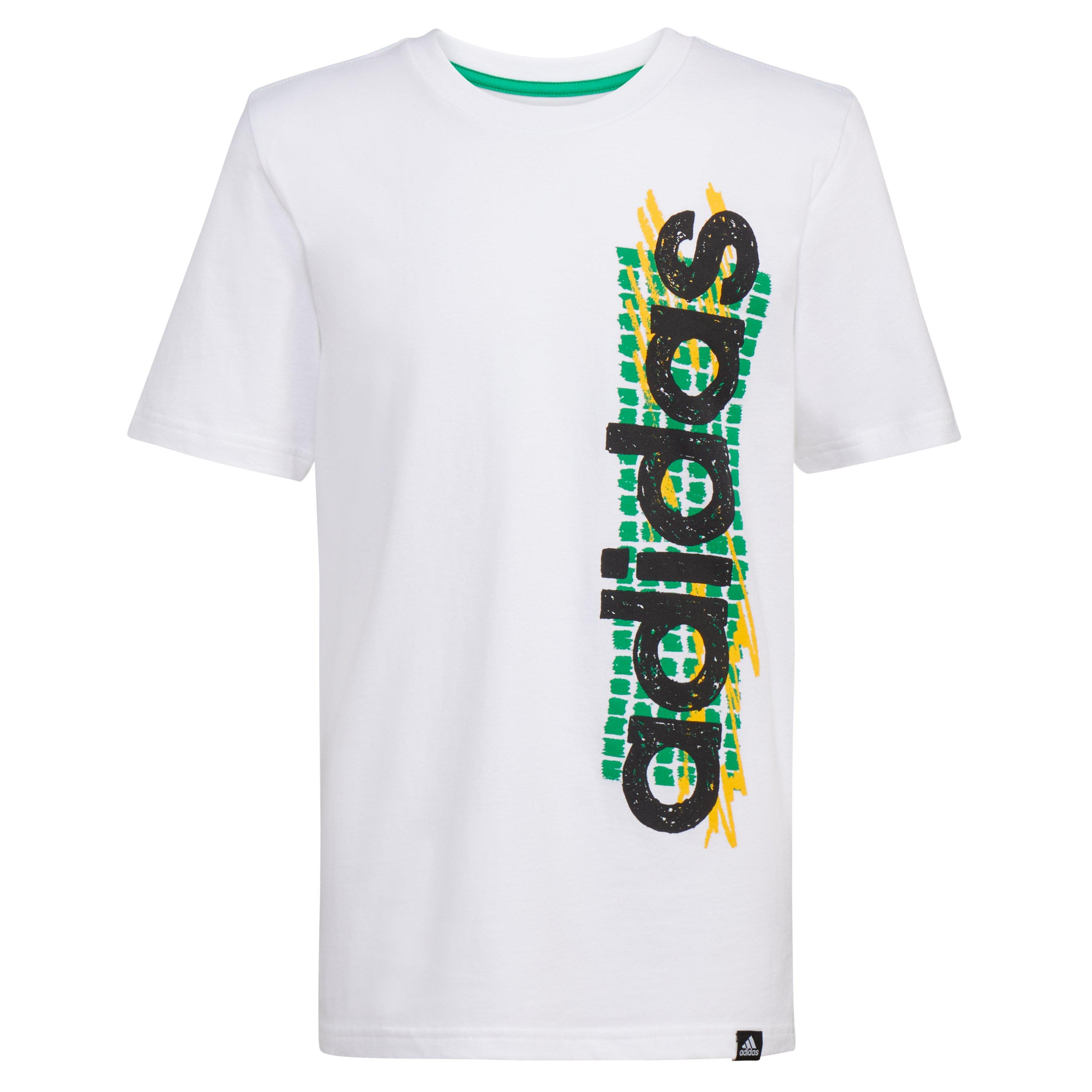 adidas Big Boys' Hand Drawn Tee - WHITE Thumbnail View 1