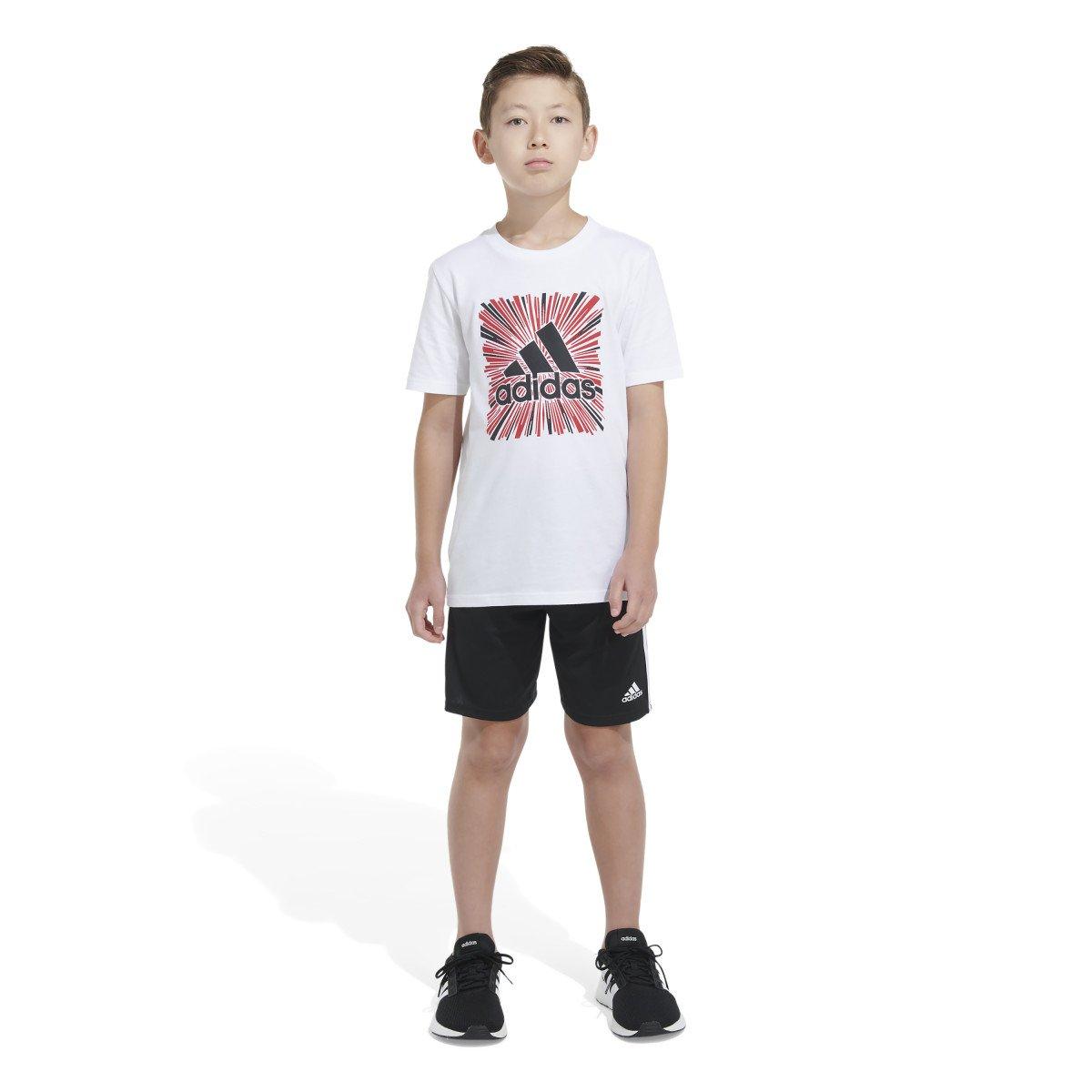 adidas Big Boys' Optimist Sport Tee - WHITE Thumbnail View 1