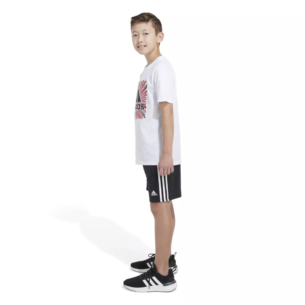 adidas Big Boys' Optimist Sport Tee - WHITE