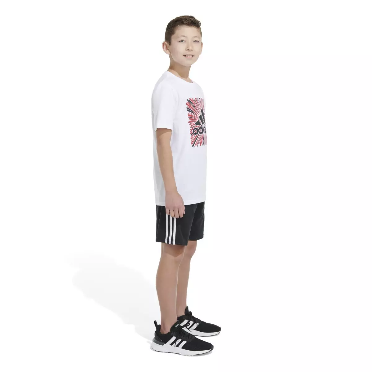 adidas Big Boys' Optimist Sport Tee - WHITE
