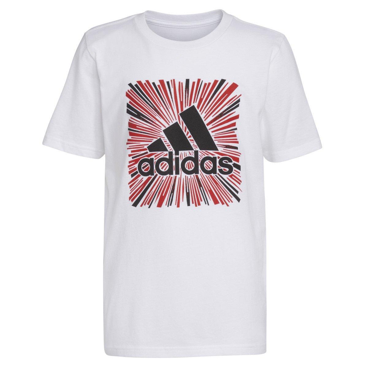 adidas Big Boys' Optimist Sport Tee - WHITE Thumbnail View 6
