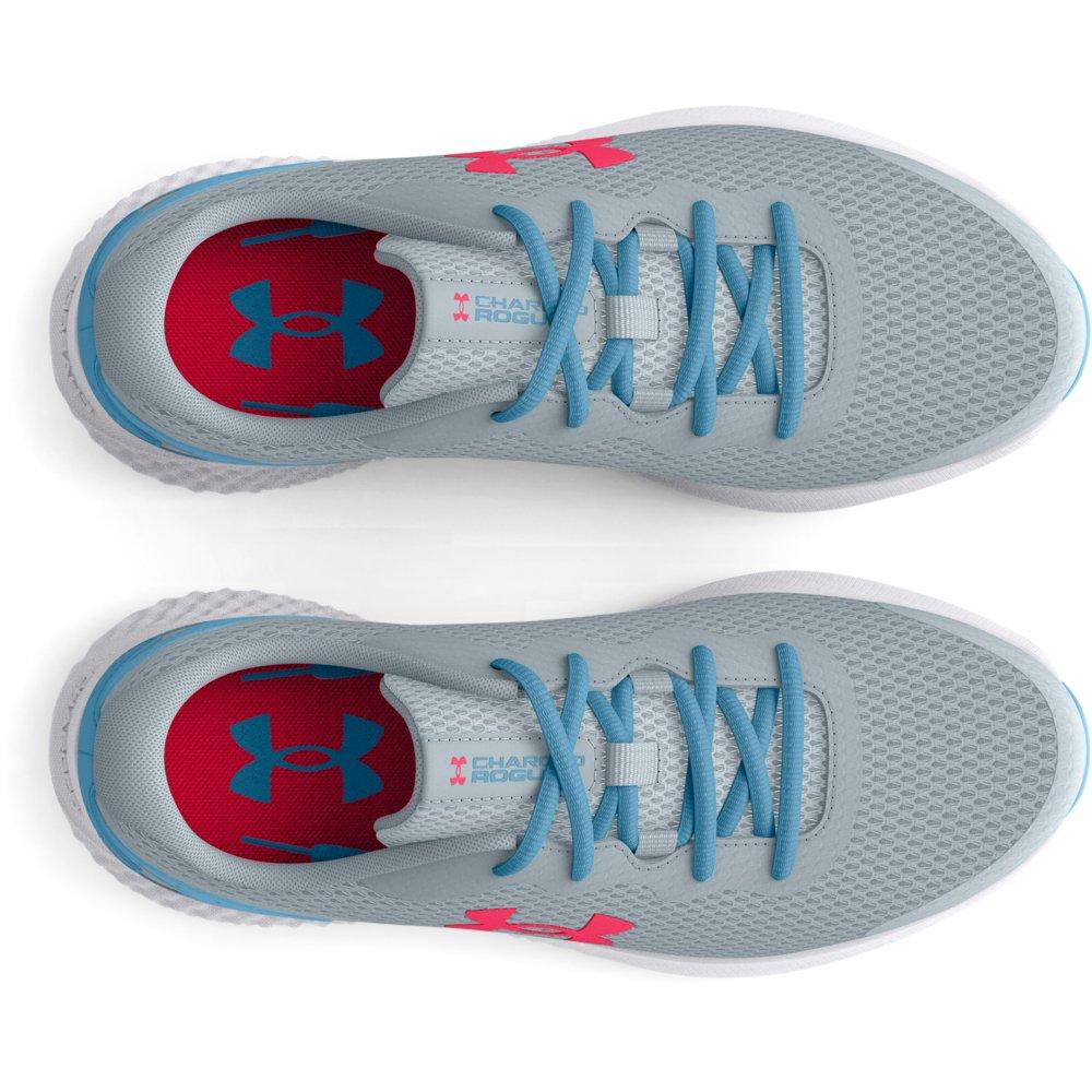 Under Armour Charged Rogue 3 "Lt Blue/White" Grade School Girls' Running Shoe - LT BLUE/WHITE Thumbnail View 5