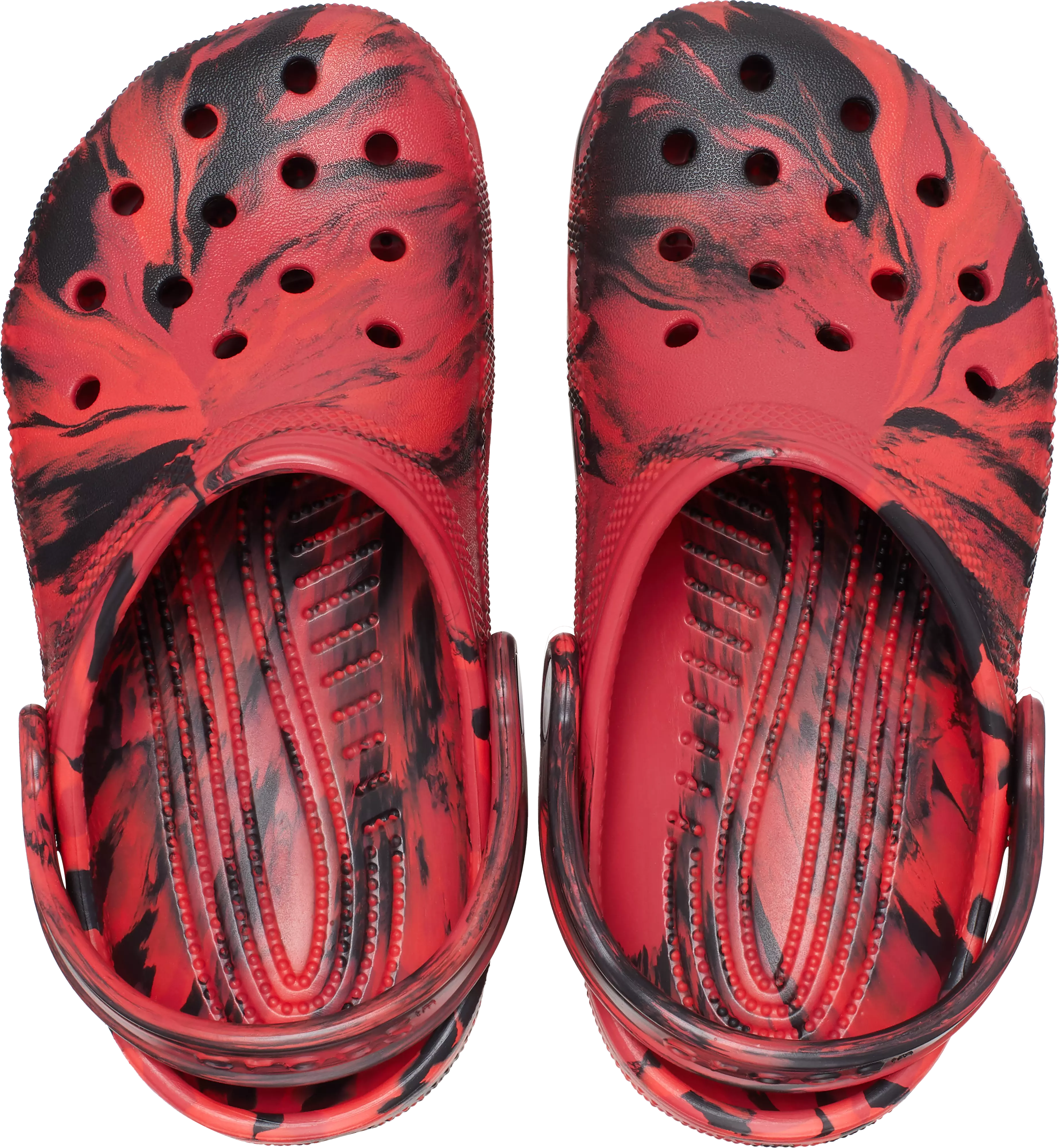 Crocs Classic Marbled "Red/Black" Preschool Boys' Clog - RED/BLACK