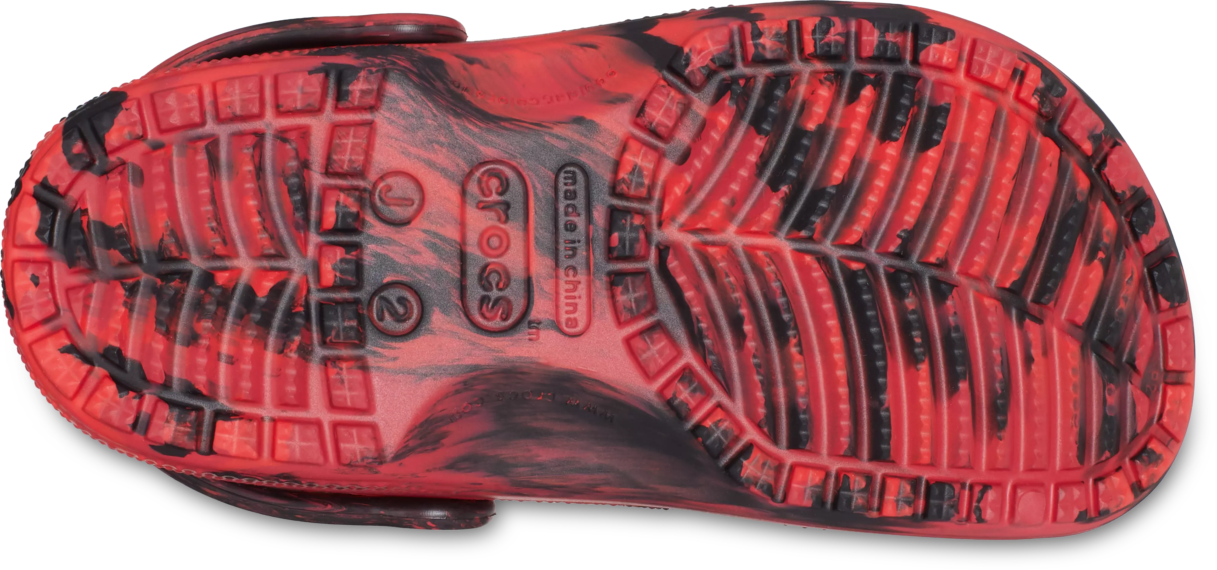 Crocs Classic Marbled "Red/Black" Preschool Boys' Clog - RED/BLACK