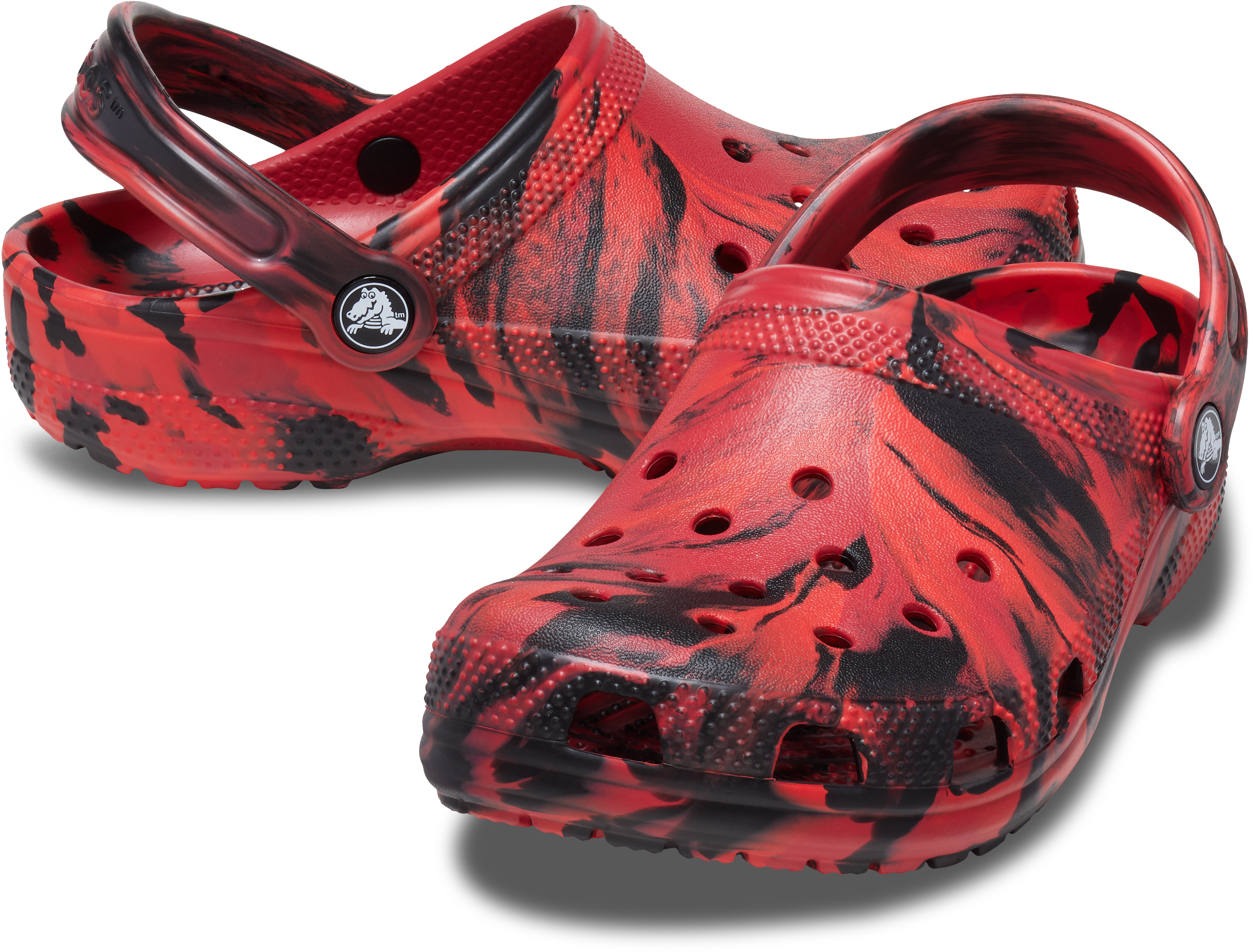 Black and red outlet crocs