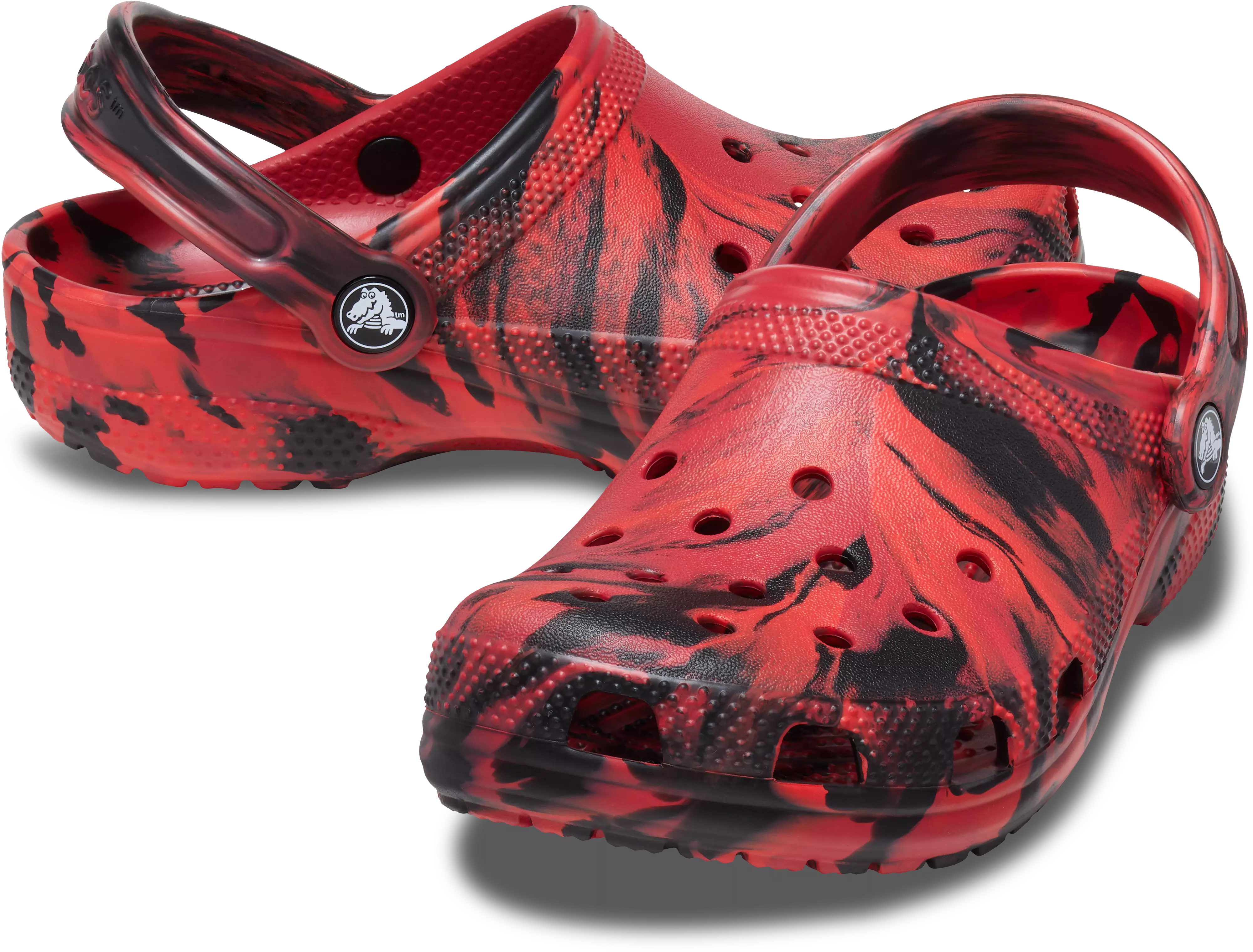 Crocs Classic Marbled "Red/Black" Toddler Boys' Clog - RED/BLACK