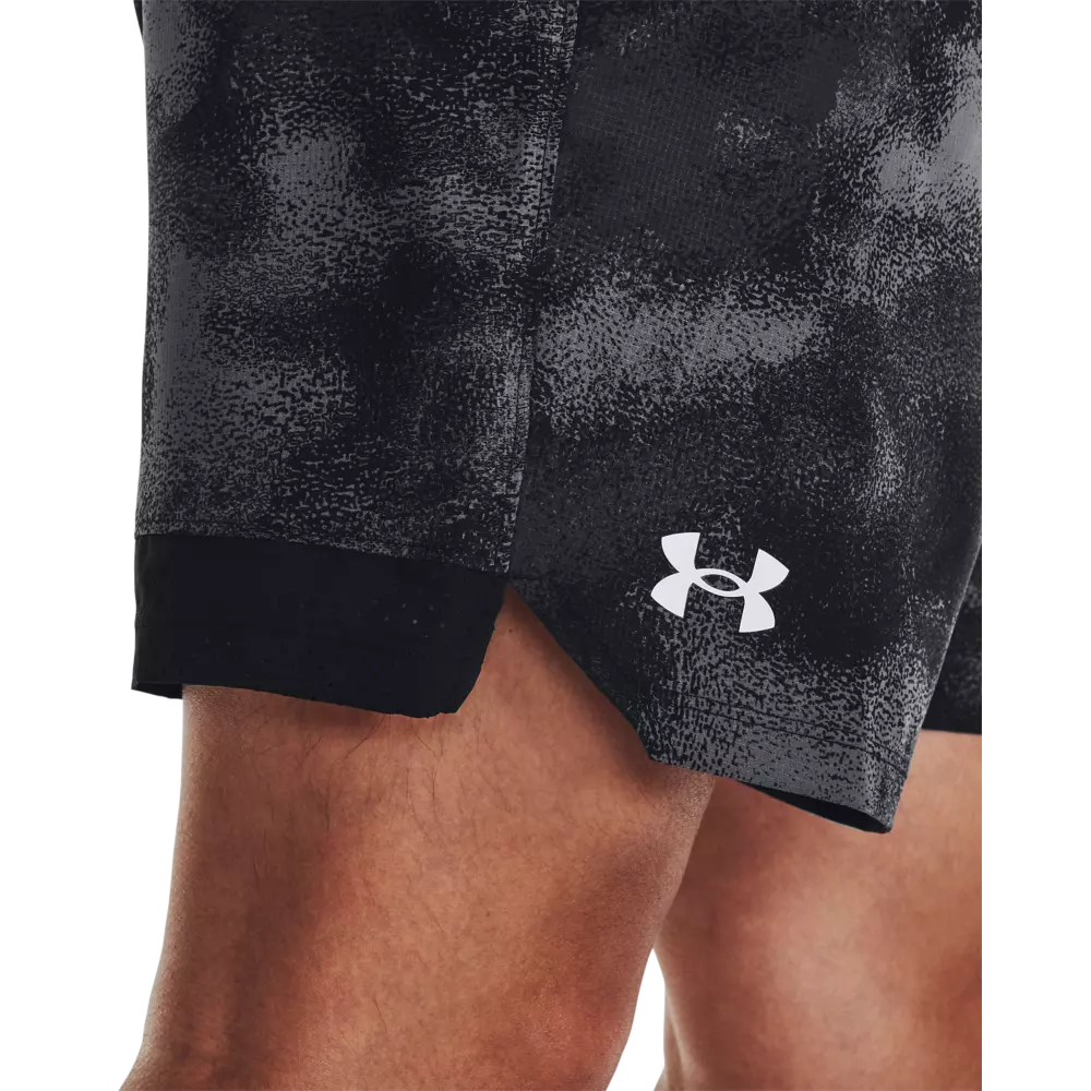 Under Armour Men's Vanish All Over Print 6" Woven Shorts-Black - BLACK