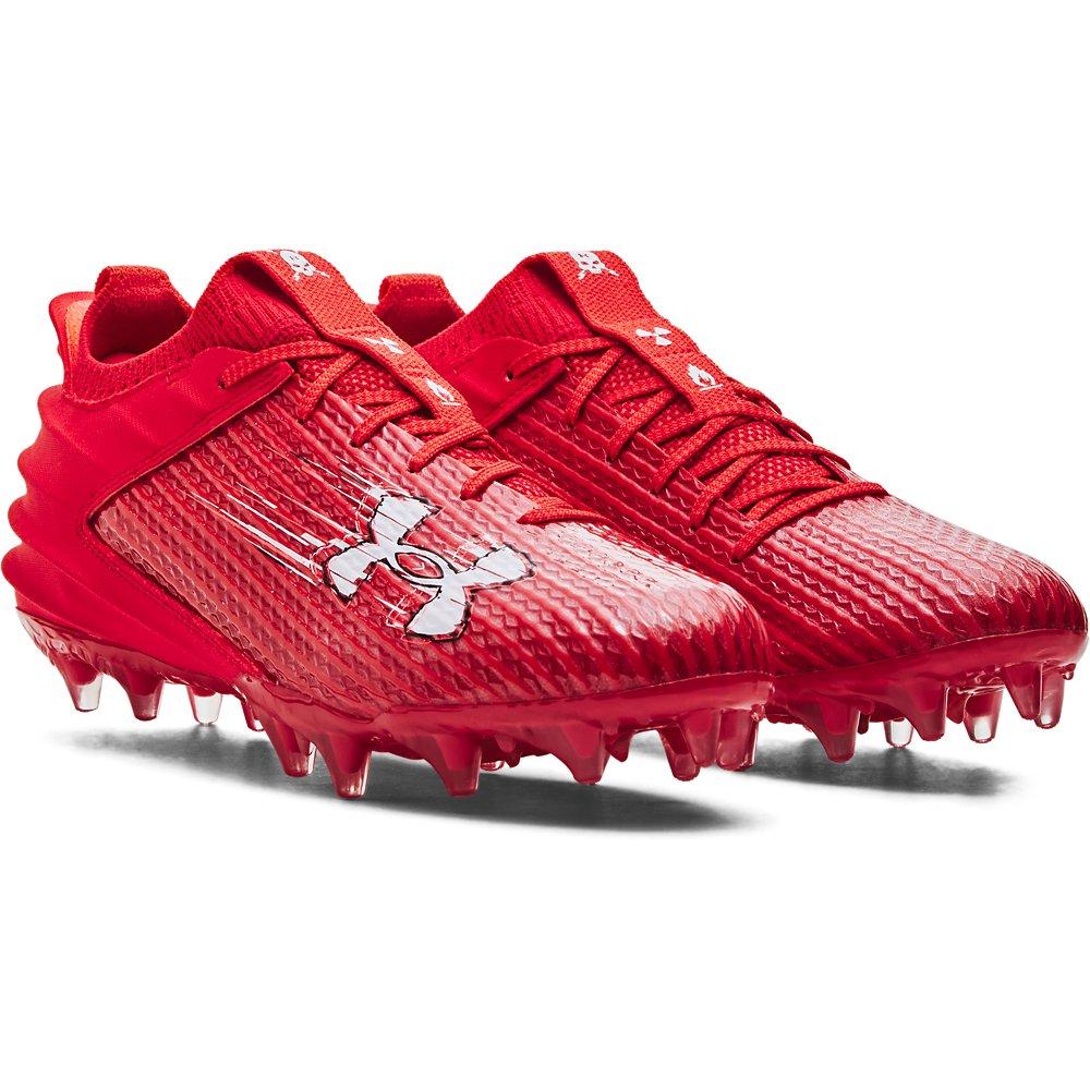 Under armour football cleats red sale