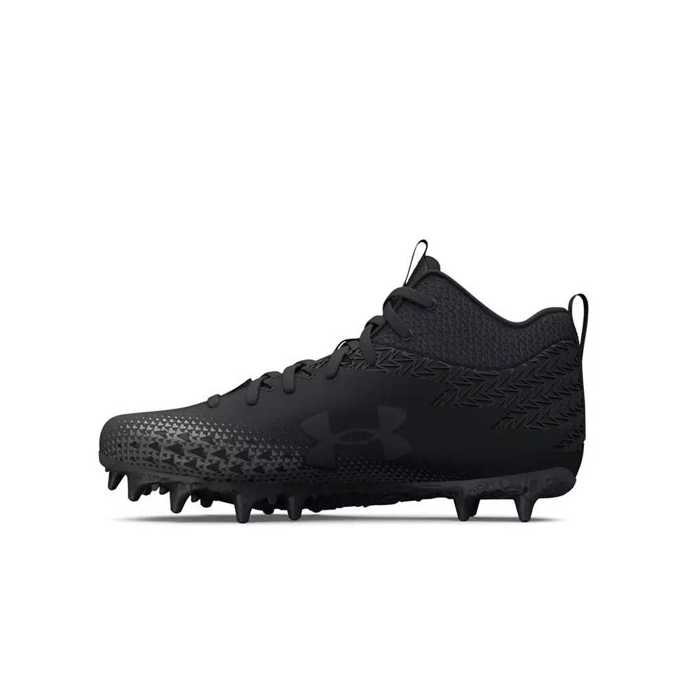 Under Armour Spotlight Select 3 "Black/Silver" Grade School Boys' Football Cleat - BLACK/SILVER