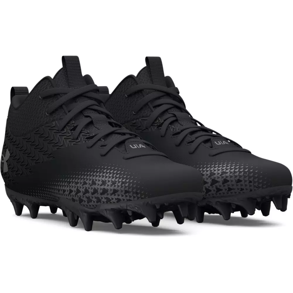 Under Armour Spotlight Select 3 "Black/Silver" Grade School Boys' Football Cleat - BLACK/SILVER