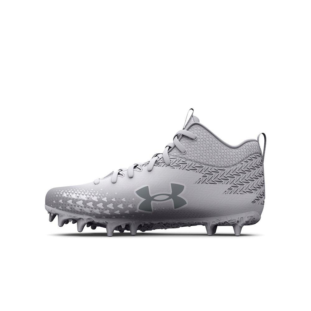 Under Armour Jr. Spotlight Select 3  Grade School Boys' "White/Silver" Football Cleat