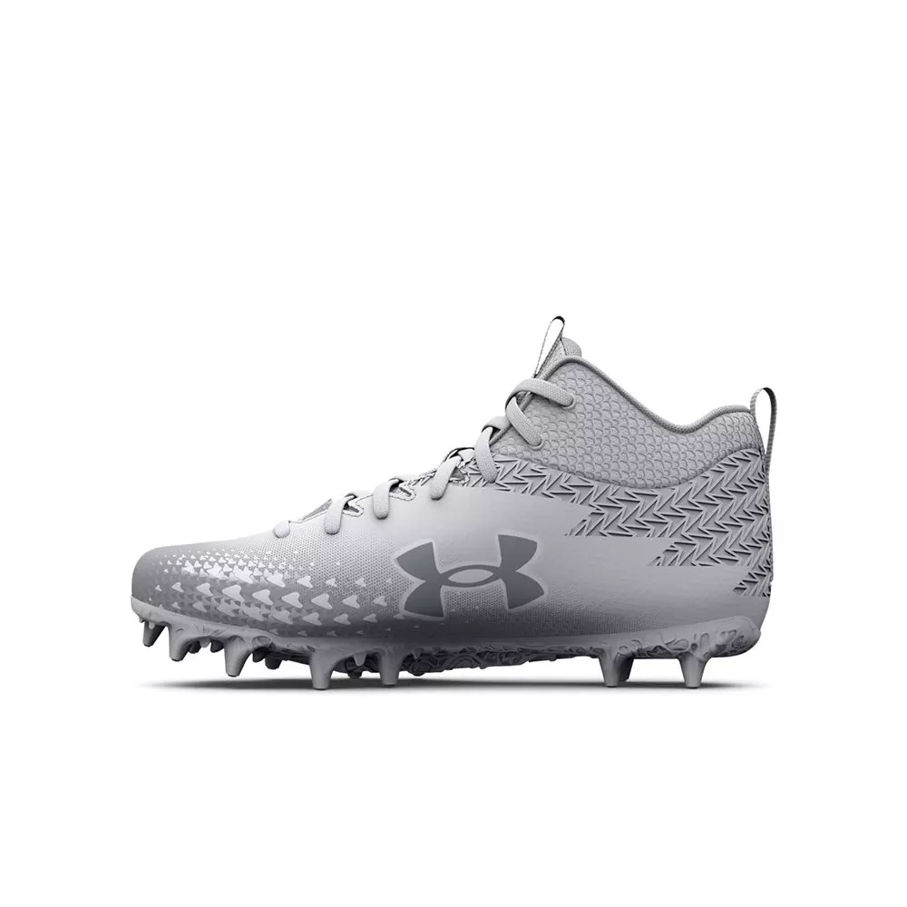 Under Armour Jr. Spotlight Select 3 "White/Silver" Grade School Boys' Football Cleat - WHITE/SILVER