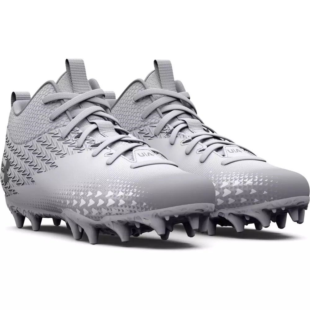 Under Armour Jr. Spotlight Select 3 "White/Silver" Grade School Boys' Football Cleat - WHITE/SILVER