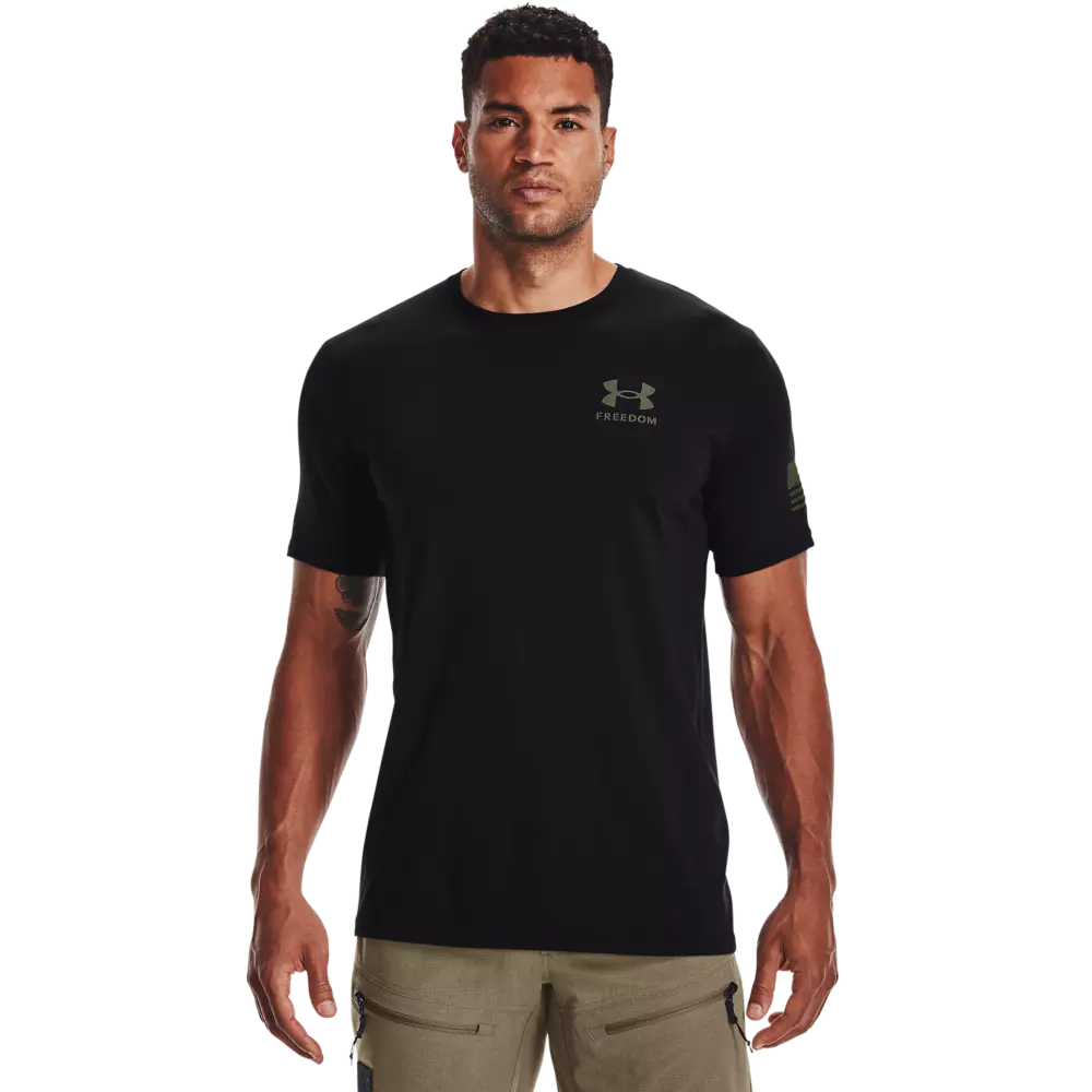 Under Armour Men's Freedom Flag Tee-Black - BLACK