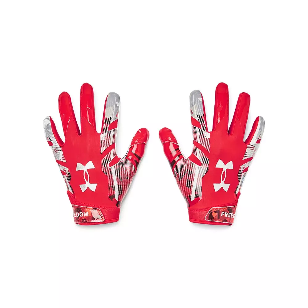 Under Armour Youth F8 Football Receiver Gloves - Red - RED/WHITE/BLUE