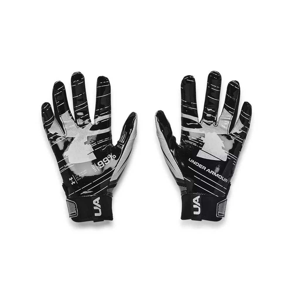 Under Armour F8 Pee Wee Football Receiver Gloves - BLACK