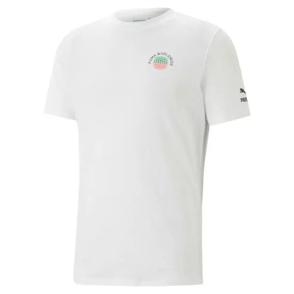 PUMA Men's Worldwide Graphic Tee II - White - WHITE