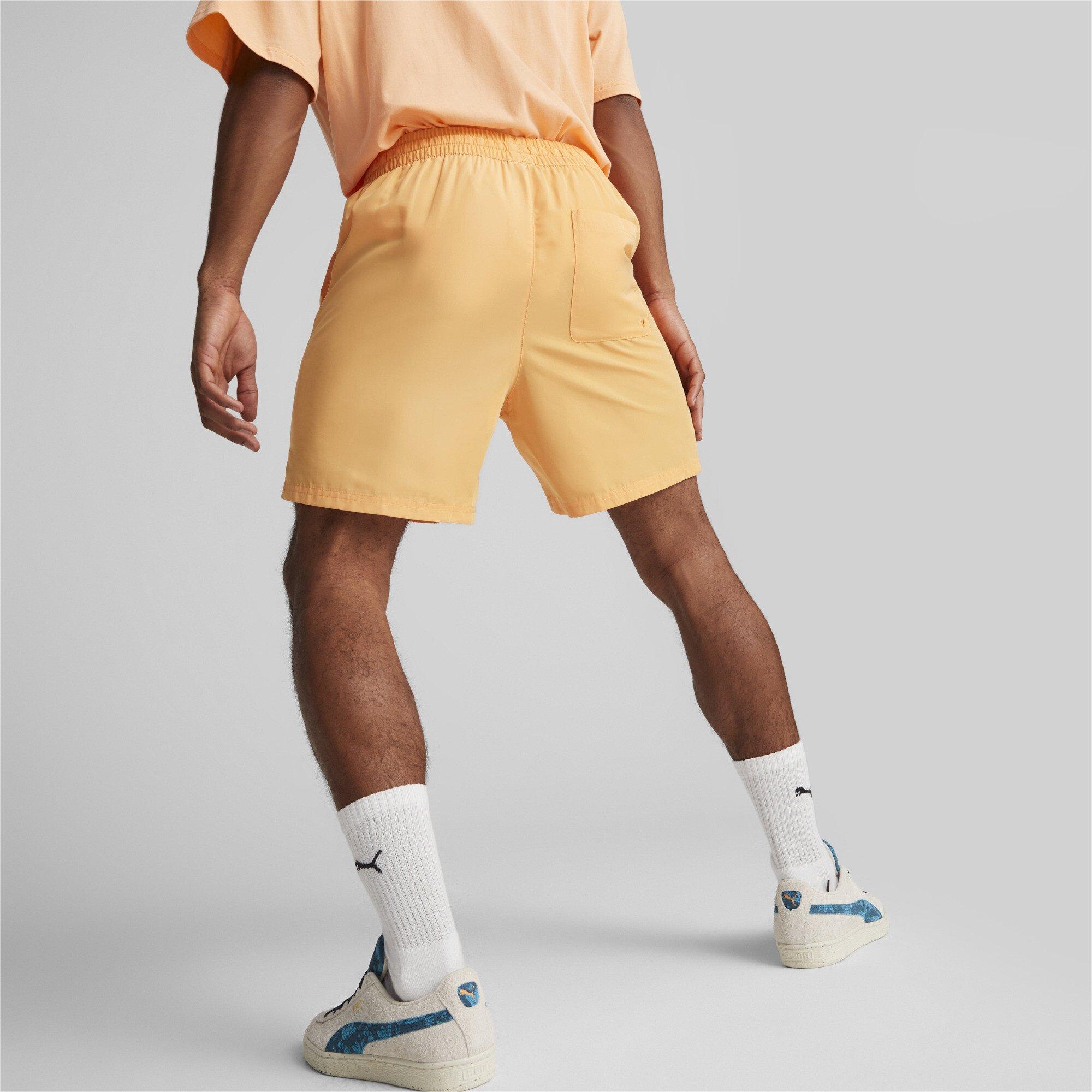 PUMA Men's Classic Worldwide 6-Inch Woven Shorts - ORANGE Thumbnail View 3